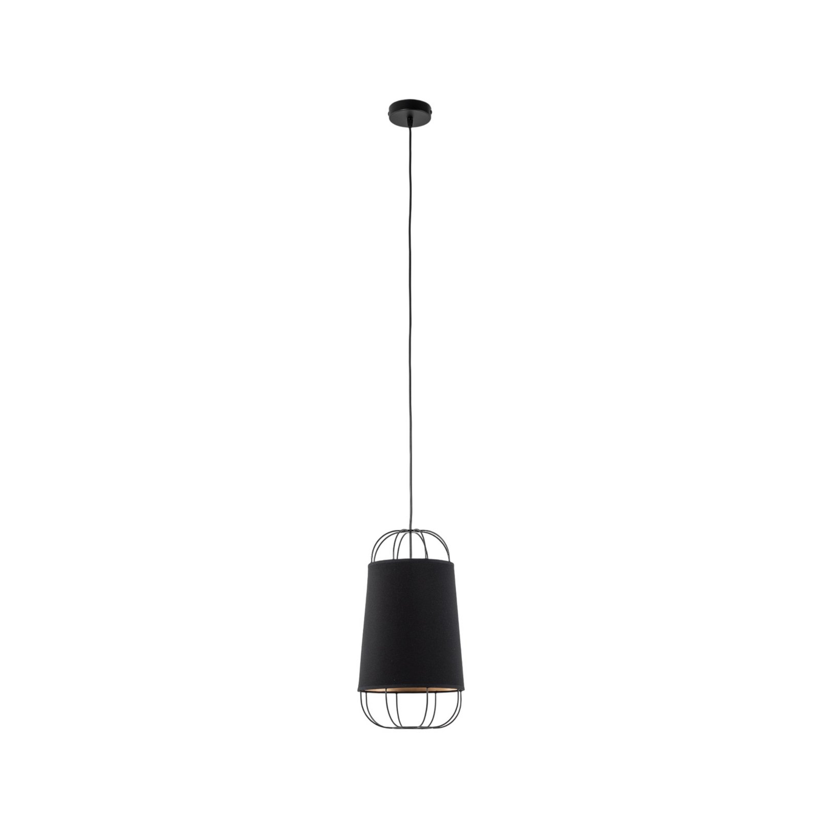 Hengelampe Lantern small, tekstil, metall, svart Hengelampe Lantern small, tekstil, metall, svart