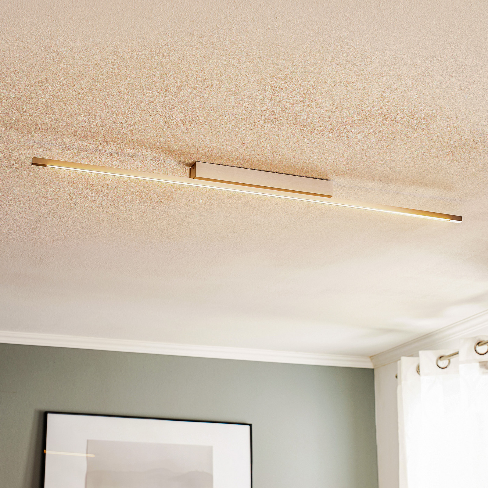 Quitani Plafonieră cu LED Tolu nichel lungime 118 cm - Camera de zi / sufragerie - modern - nichel mat crom - Metal