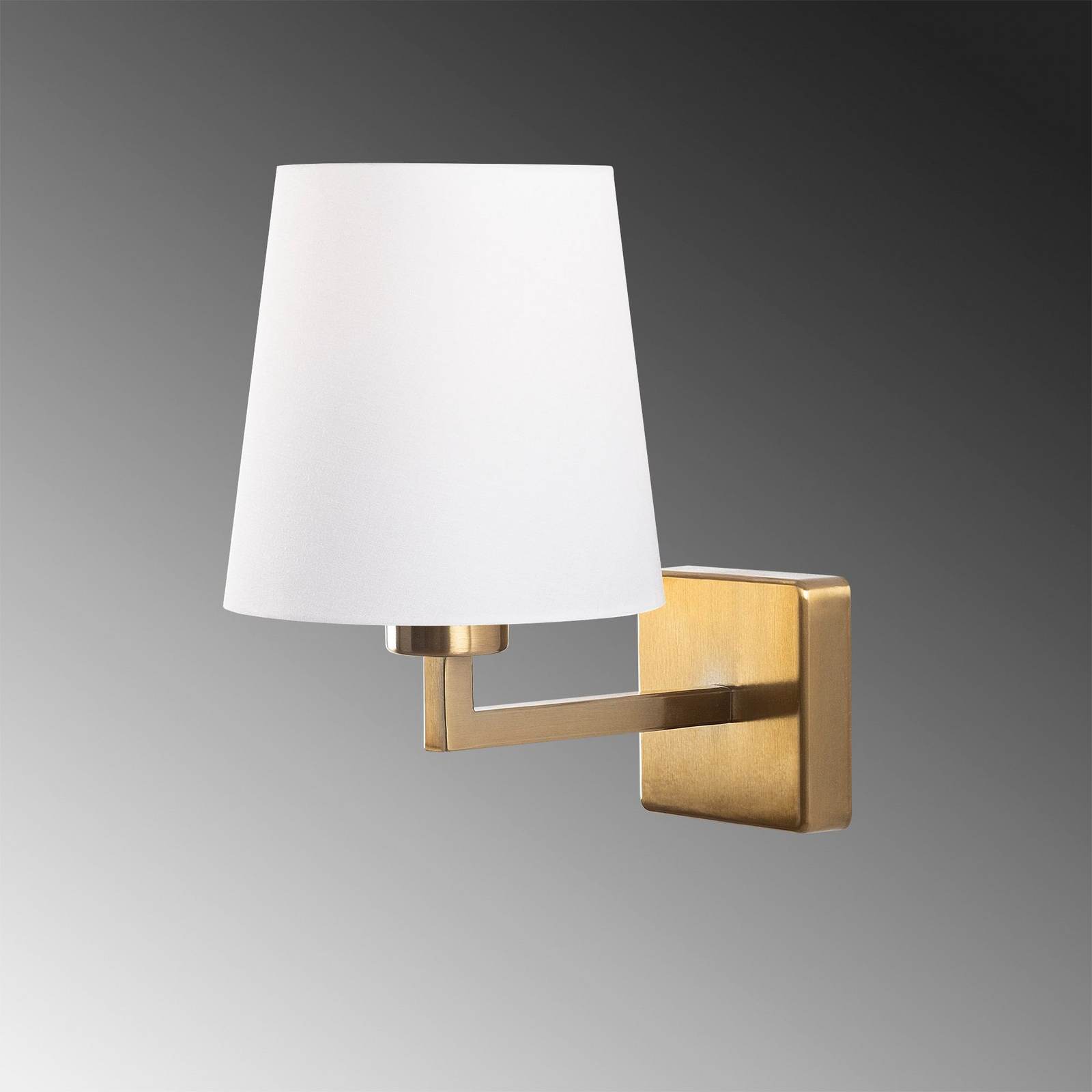 Wandleuchte Profil, gold/weiß, Metall/ Stoff, Höhe 30 cm