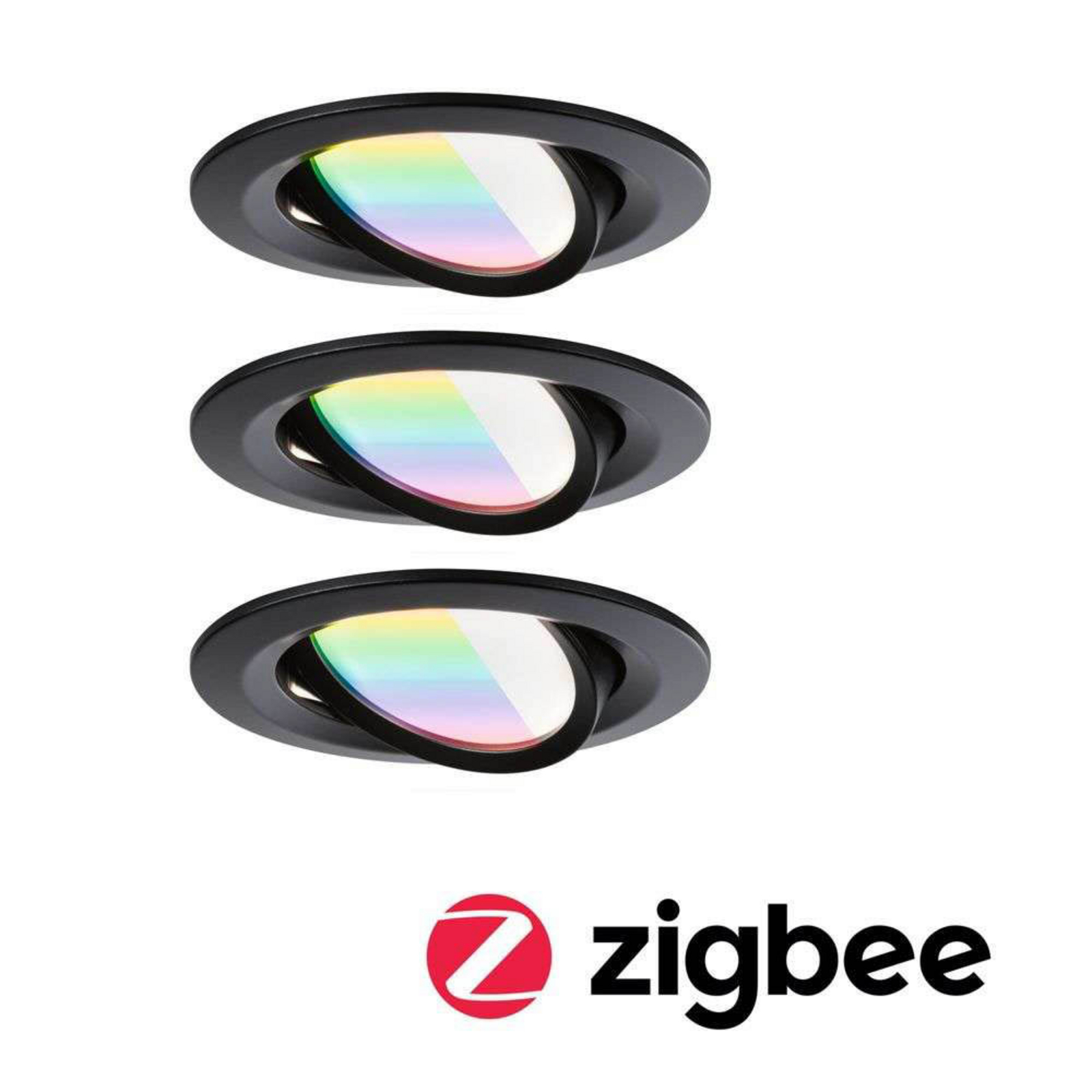 Paulmann LED-inbouwlamp Nova Coin Smart zwart RGBW set van 3 stuks 8,4 cm