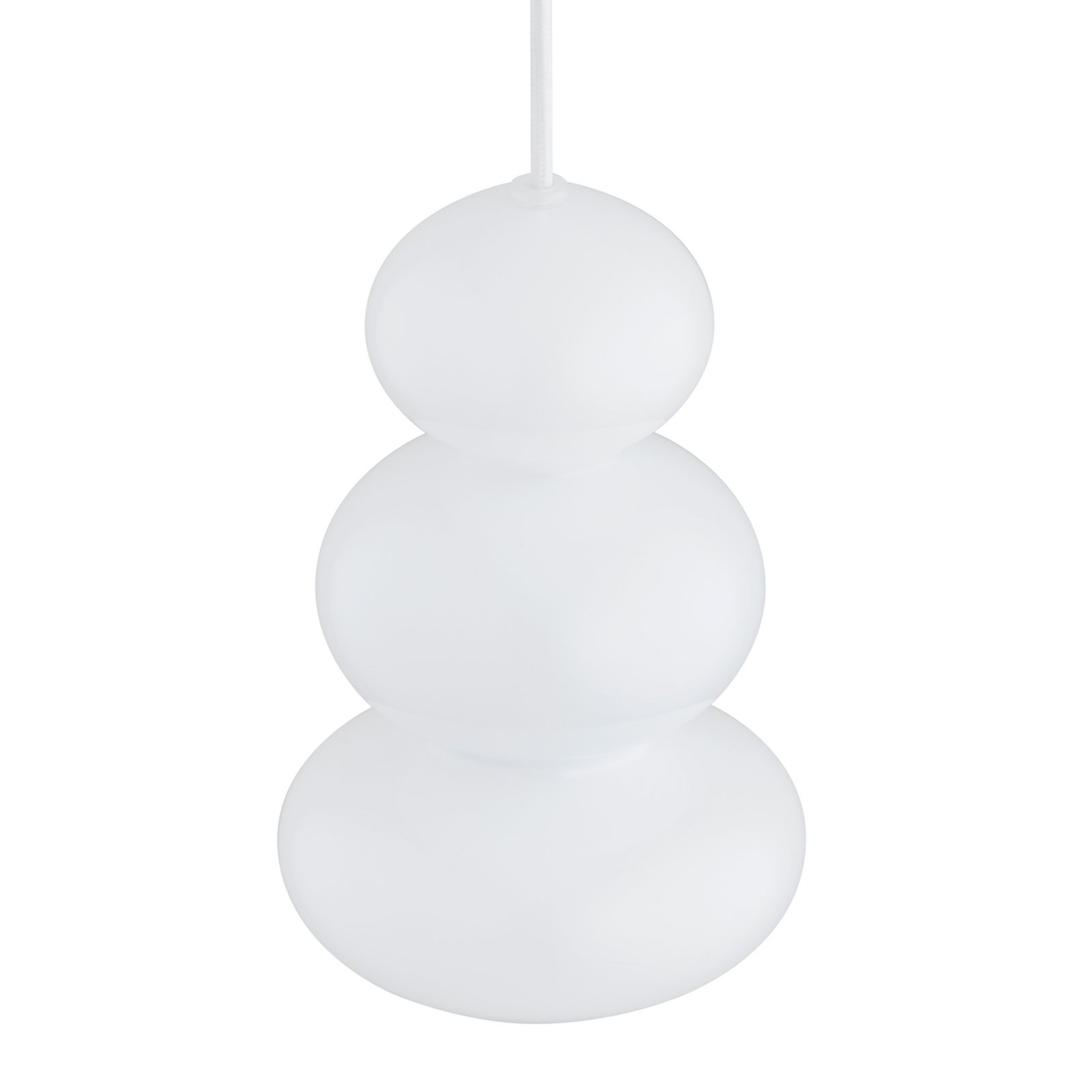 Oman pendant light, glossy white, glass, Ø 14 cm