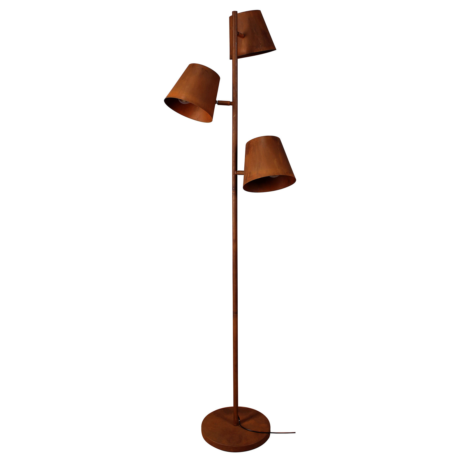 Vloerlamp Colt, 3-lamps, roestvrijstaal