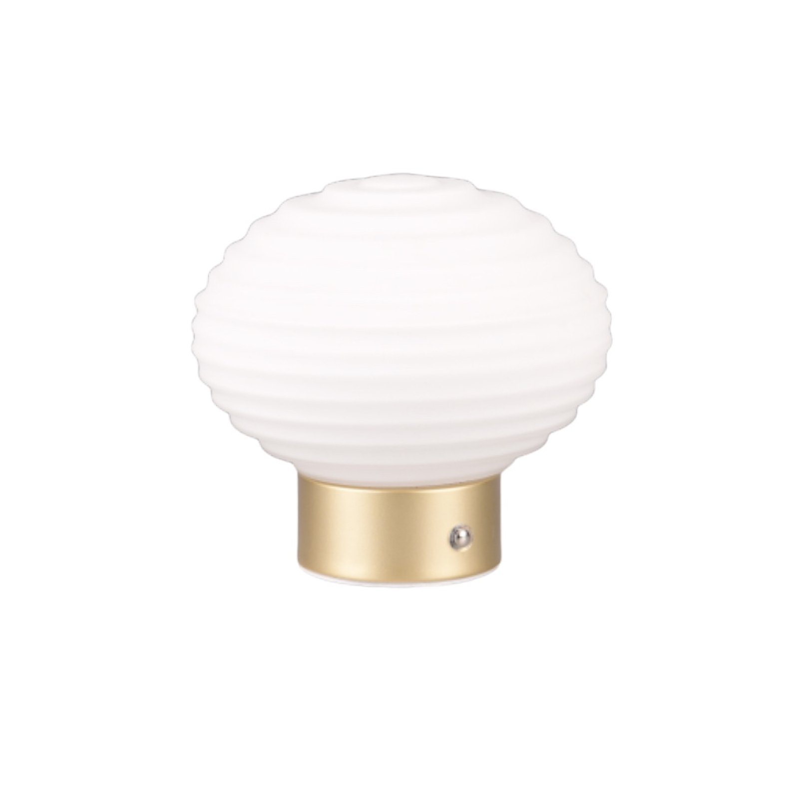 Lampe de table LED rechargeable Earl, laiton/opale, hauteur 14,5 cm, verre