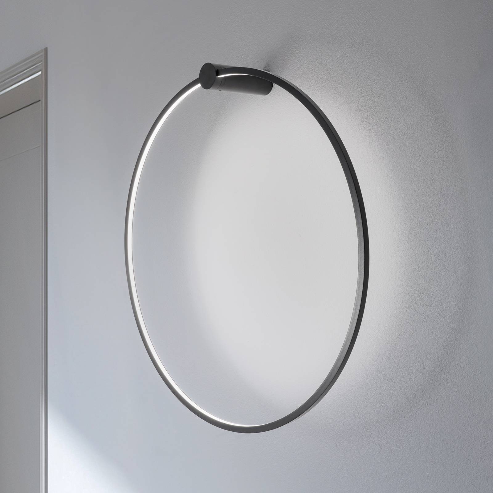 Milagro Lighting Applique murale LED Saturno, noir, Ø 80 cm, métal, 4 000 K