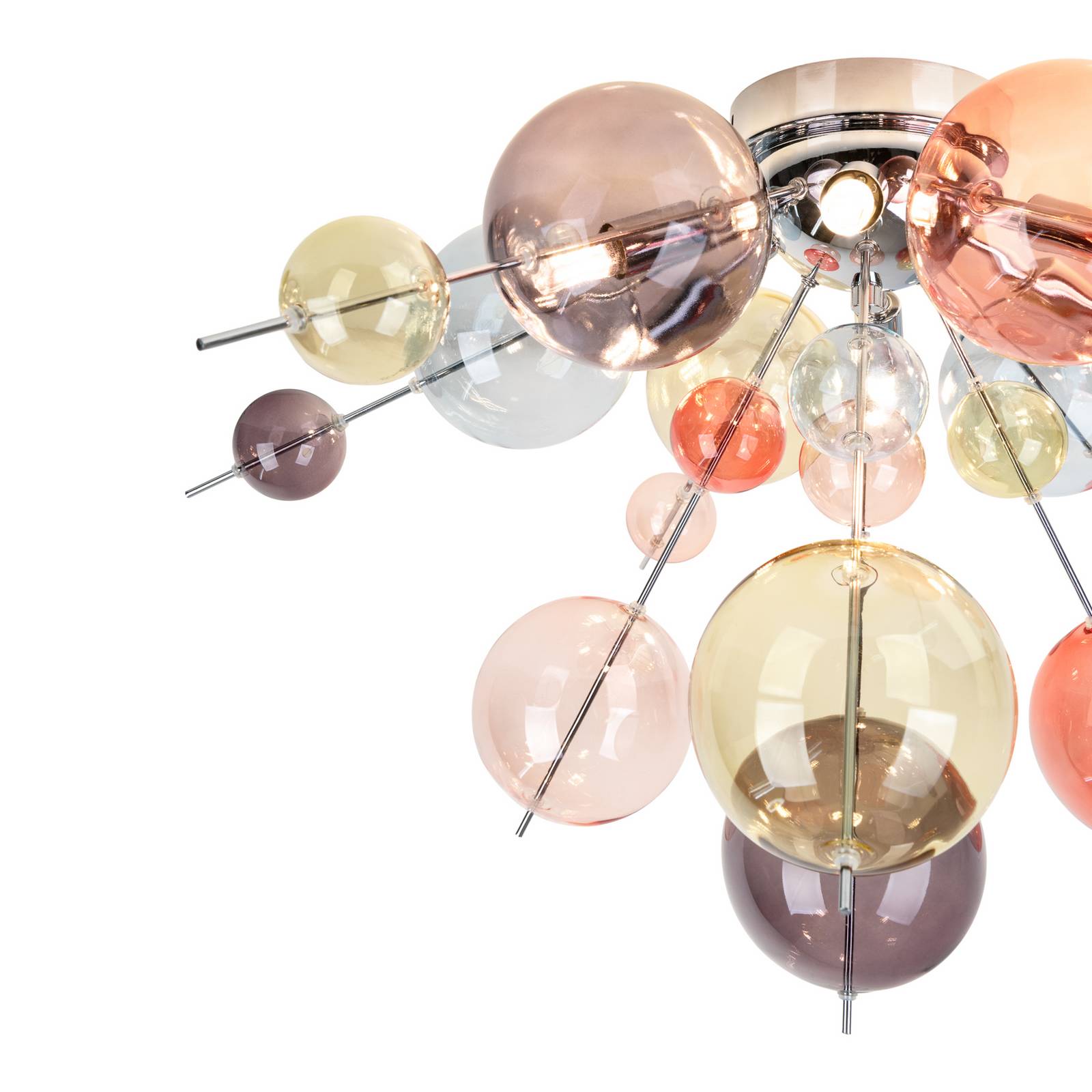 Lampa sufitowa Explosion, Ø 57 cm, szkło, pastelowe kolory, G9