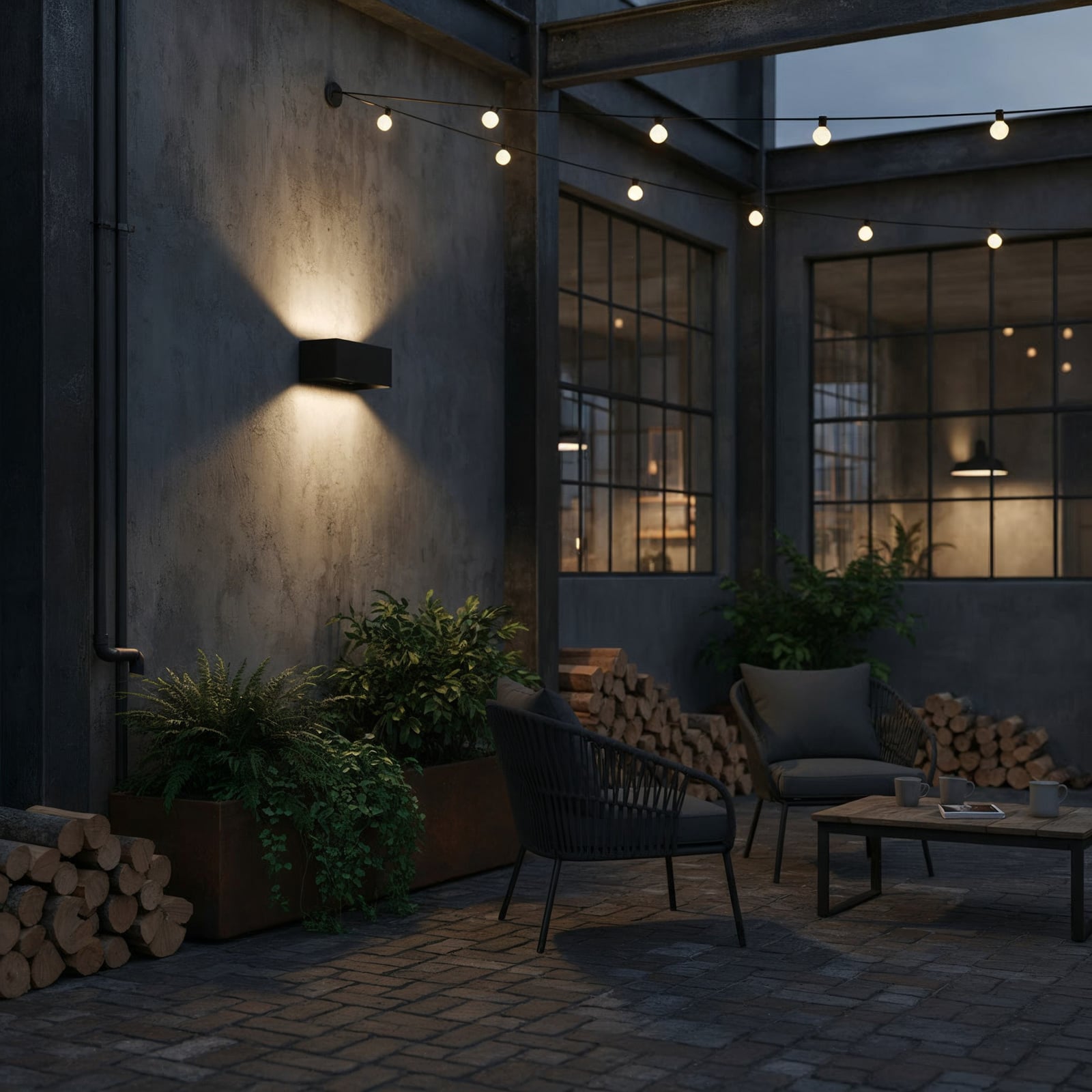 Ideal Lux LED outdoor wall light Atom, black, 20 cm, metal Ideal Lux LED outdoor wall light Atom, black, 20 cm, metal