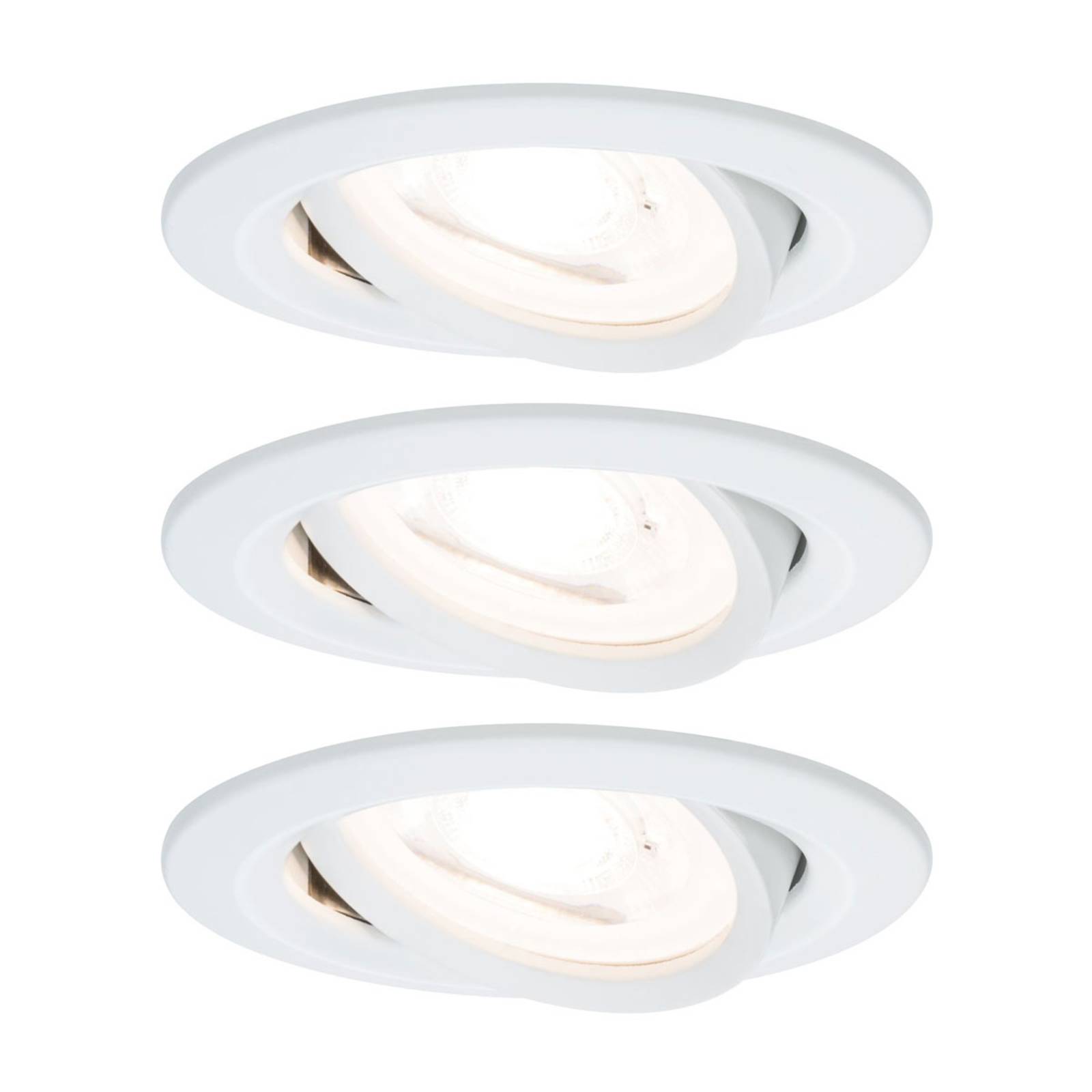 Paulmann Licht Paulmann No. 93467 LED Einbauleuchten Nova rund 6,5W GU10 Weiß matt 3er-Set dimmbar