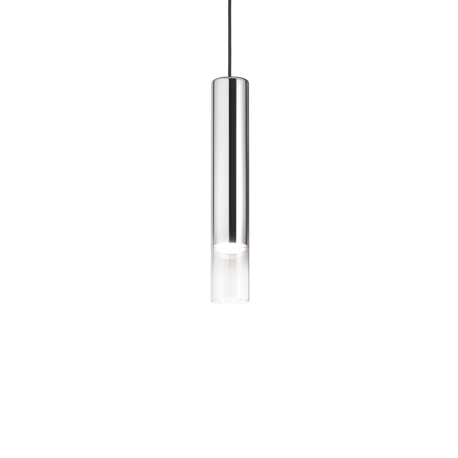 Lámpara colgante Ideal Lux Look, color cromo/transparente, Ø 6 cm, cristal