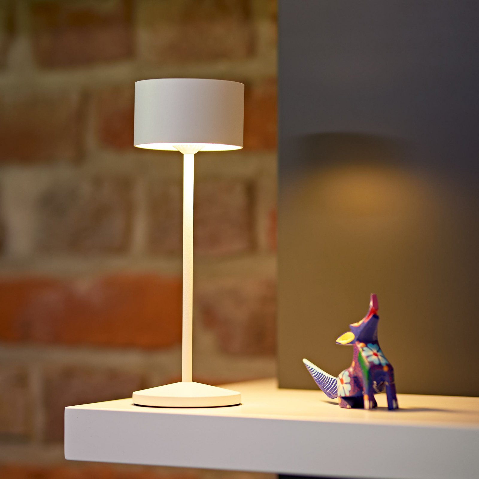 LED újratölthető asztali világítás Veluna, fehér, 3 db-os szett, 25 cm, IP44