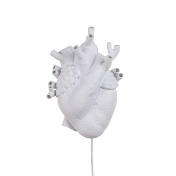LED-Wandleuchte Heart Lamp aus Porzellan, weiß