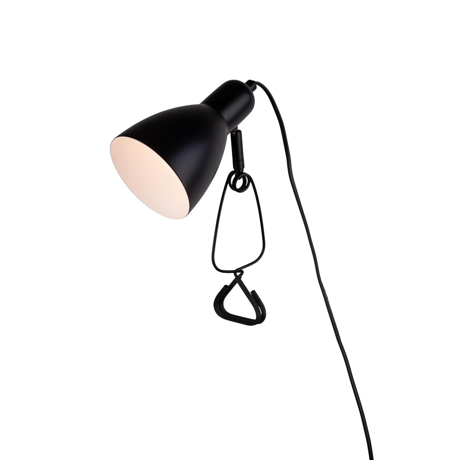Lampe à pince Mara réglable câble à prise, noir