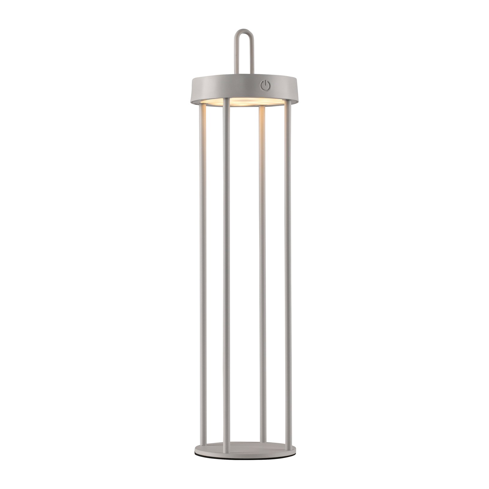 JUST LIGHT. LED-bordlampe Anselm gråbeige 50 cm jern