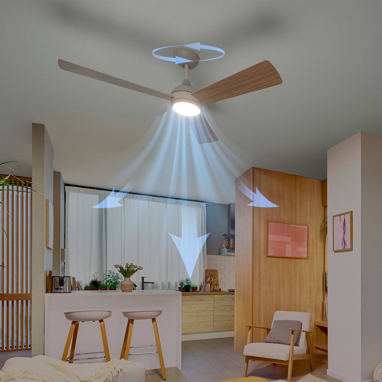 Philips Civx LED stropni ventilator, bijela/smeđa, DC, tih Philips Civx LED stropni ventilator, bijela/smeđa, DC, tih