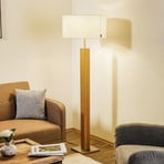 HerzBlut Dana floor lamp, light-coloured wood