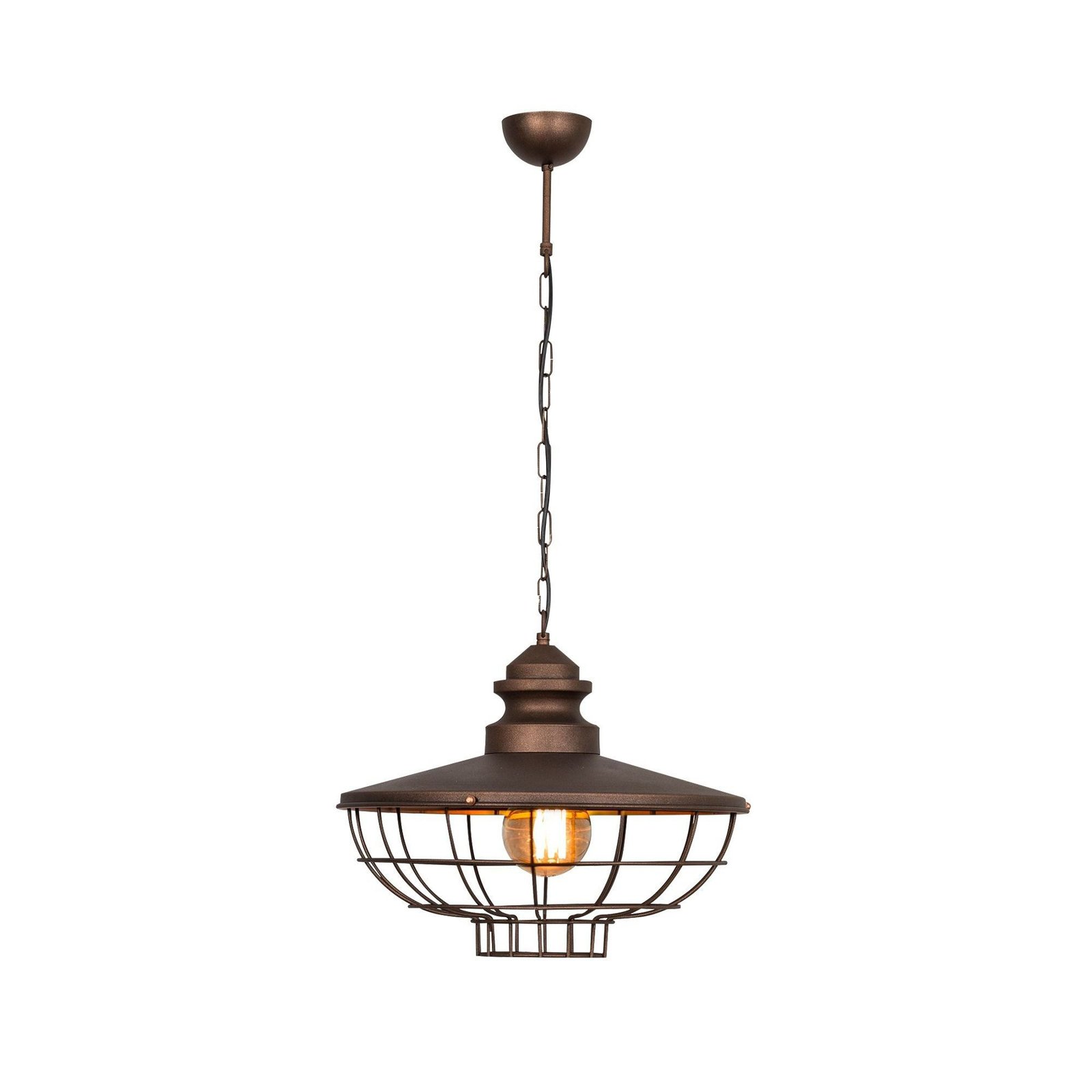 Sivani Tel MR-635 hanglamp, donkerbruin, metaal, Ø 44 cm