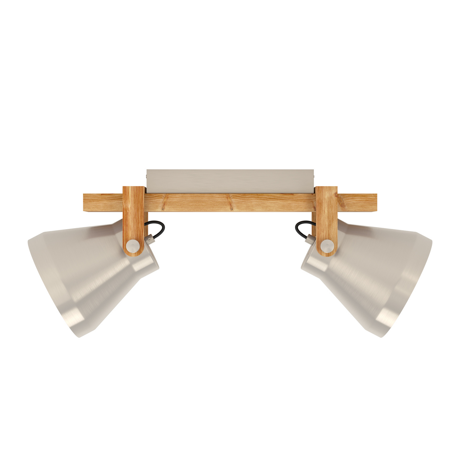 Deckenstrahler Cawton, Länge 58,5 cm, stahl/braun, 2-flg.