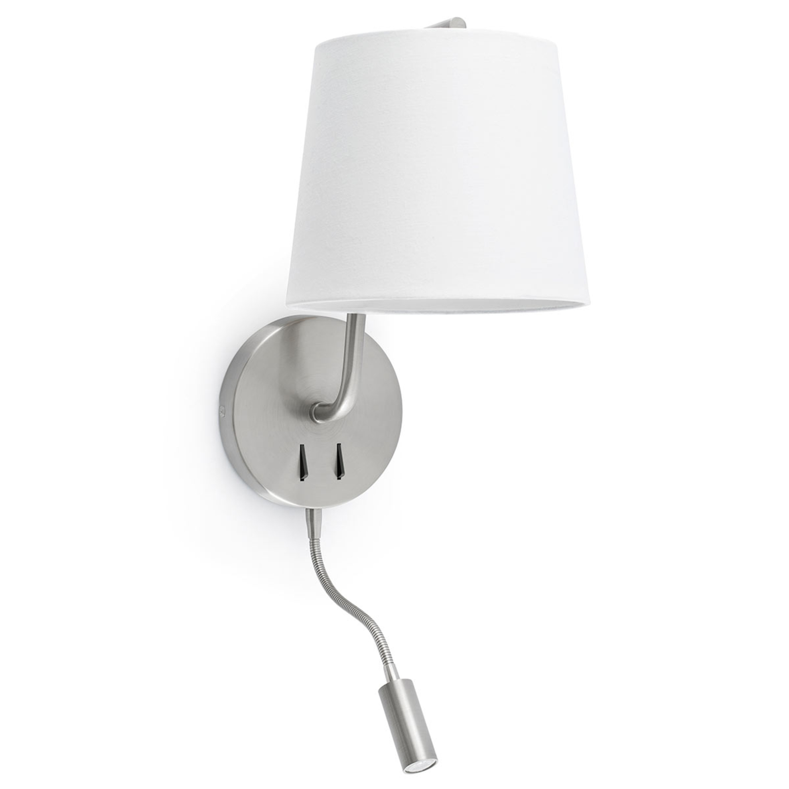 Berni textile wall light with LED reading lamp