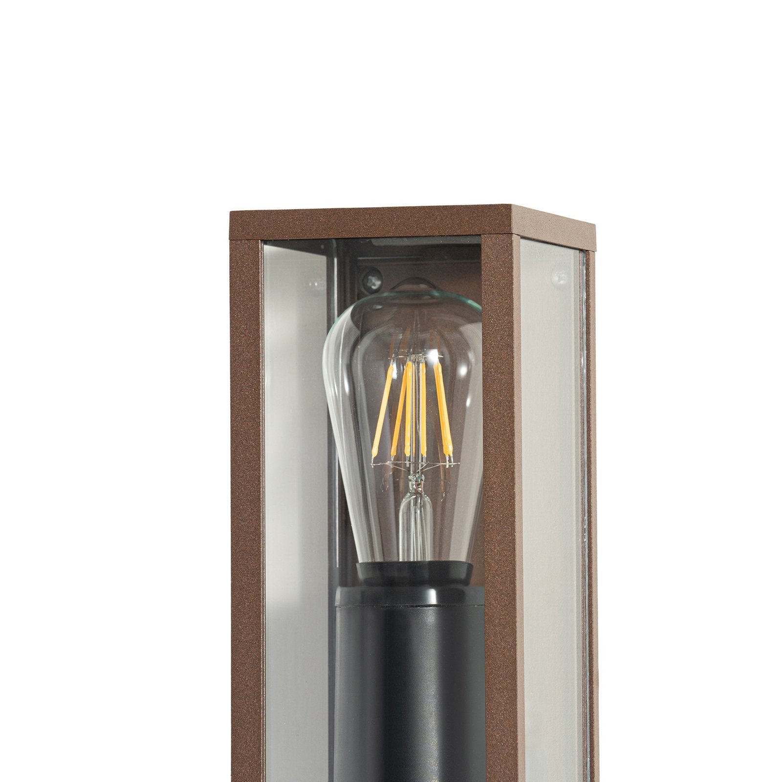 Lindby outdoor wall light Robigus, rust-coloured, aluminium