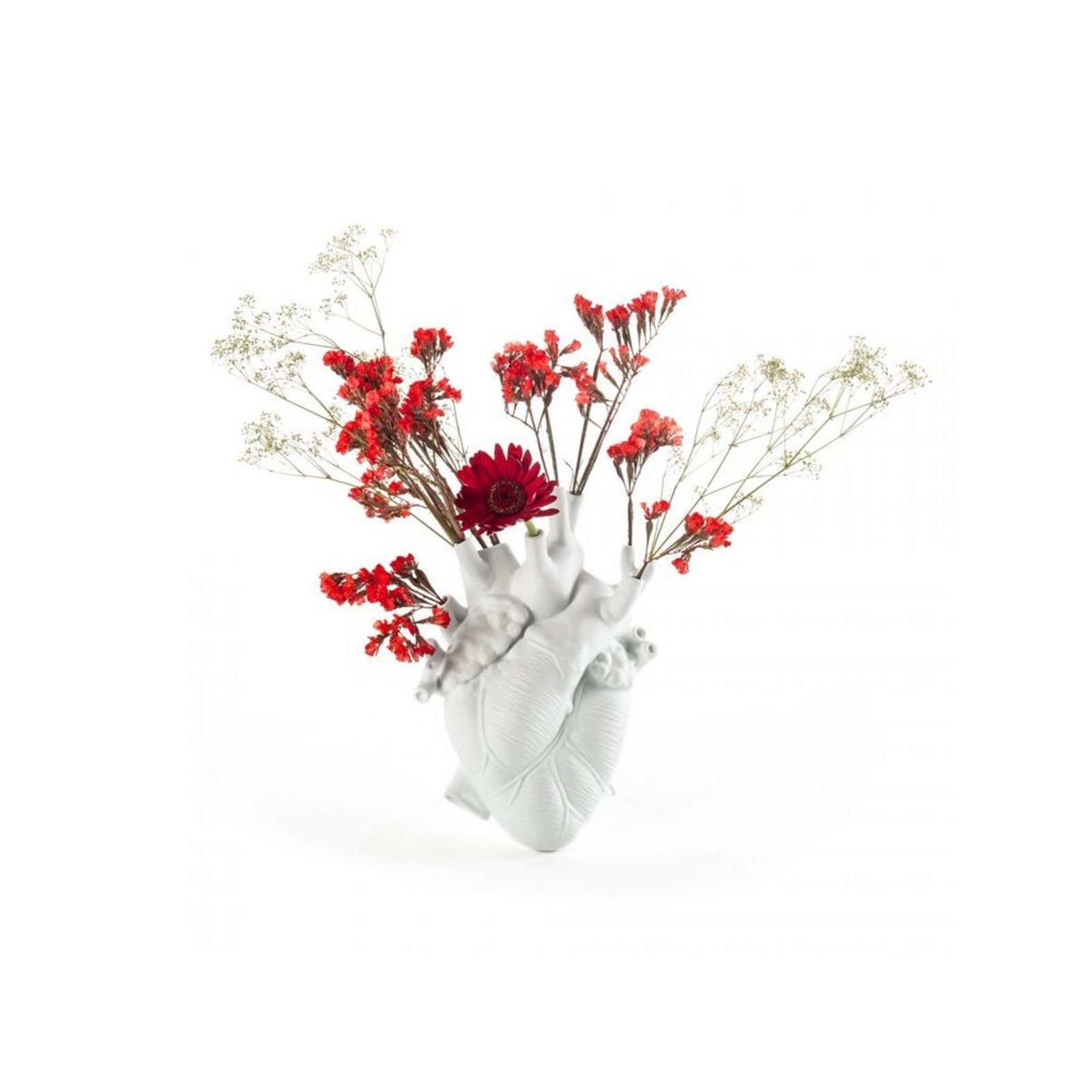 Love In Bloom Porcelain Heart Vase - Seletti