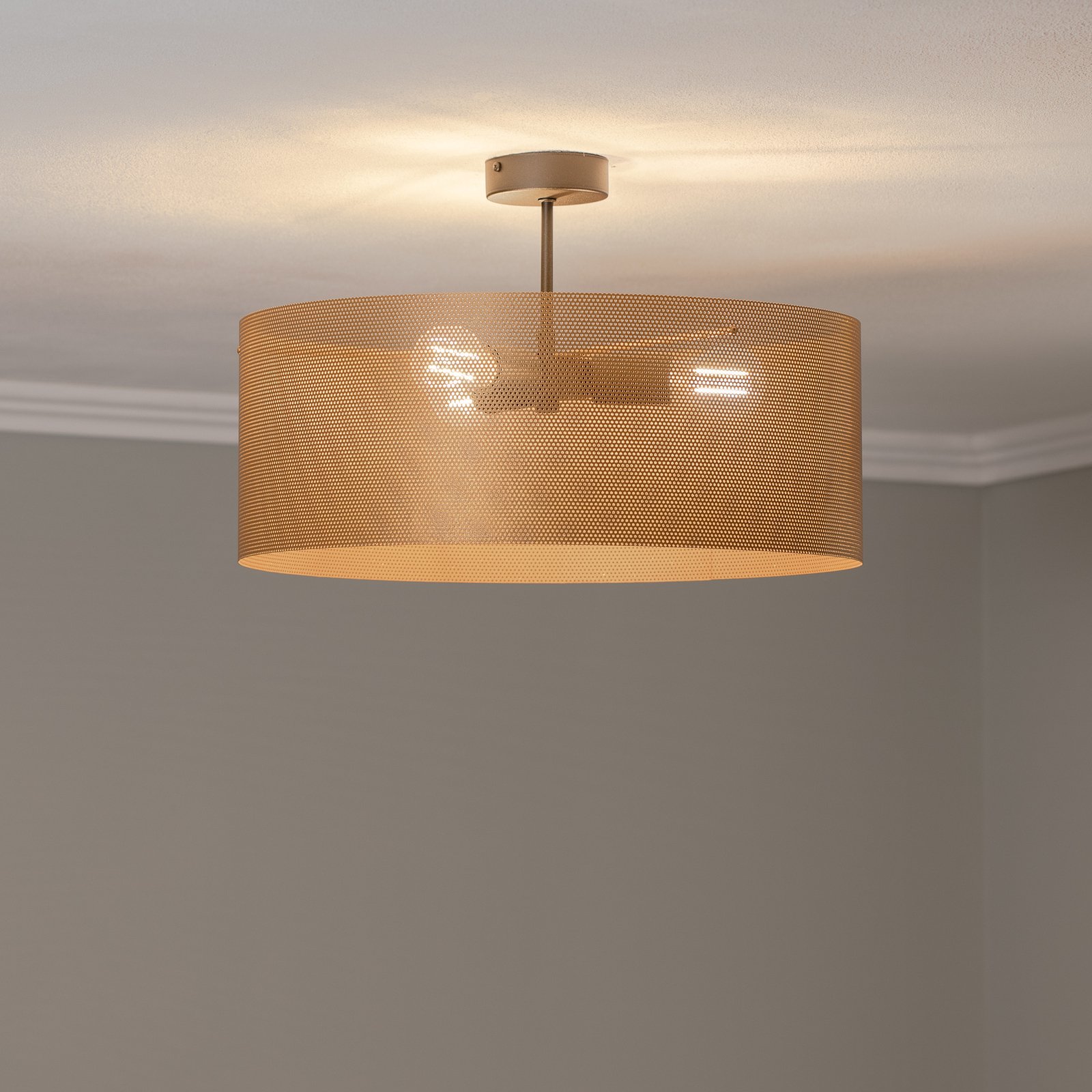 Euluna plafondlamp Zofia, goudkleurig Ø 50 cm