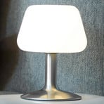 Paul Neuhaus Till table lamp, steel-coloured, glass, dimmable