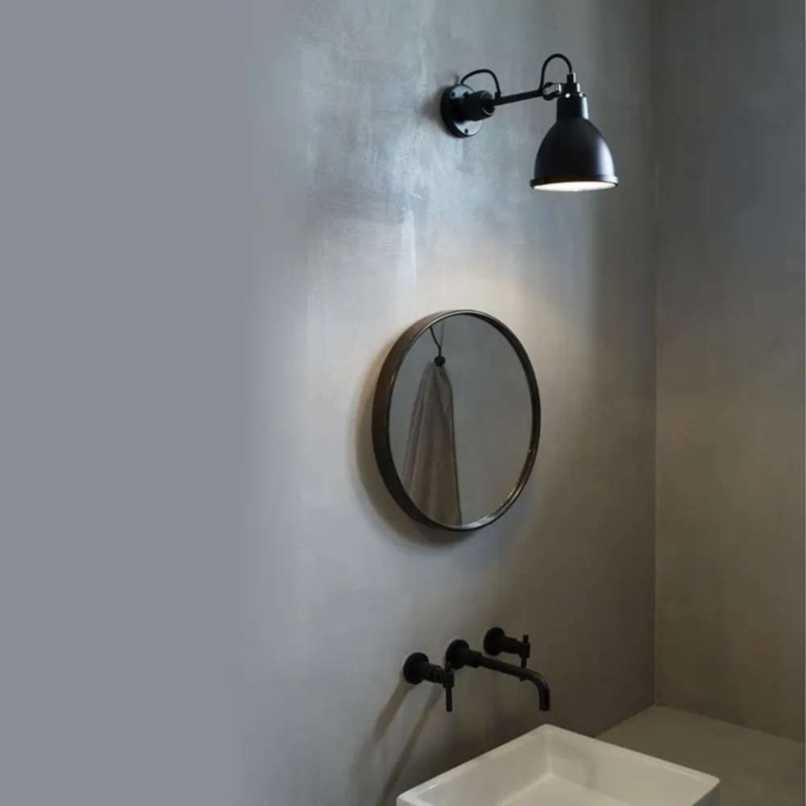 304 Bathroom Aplică de Perete White/Black/Polycarbonate - Lampe Gras