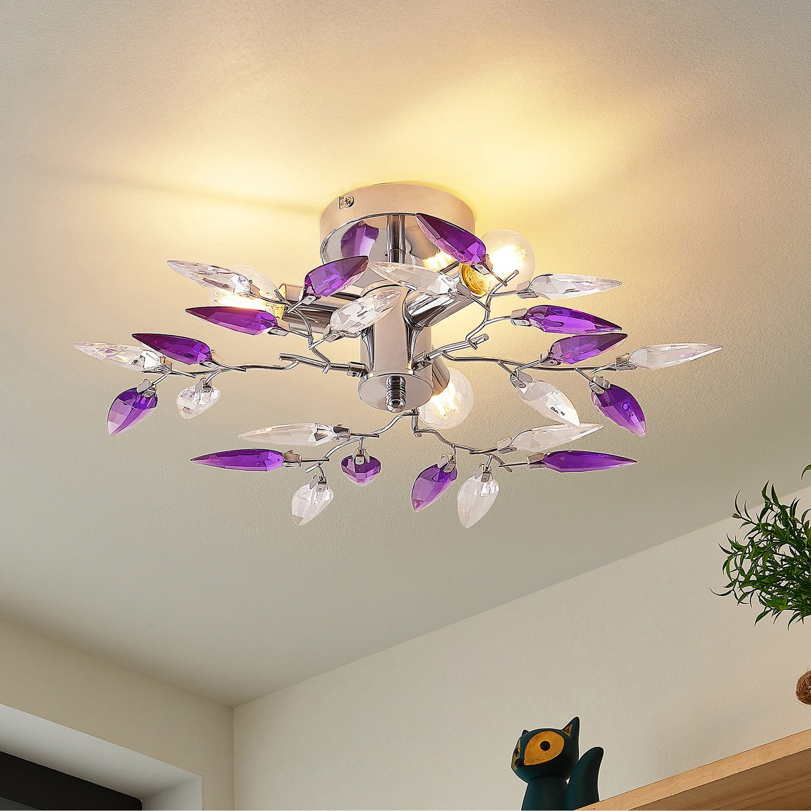 purple ceiling light fixture