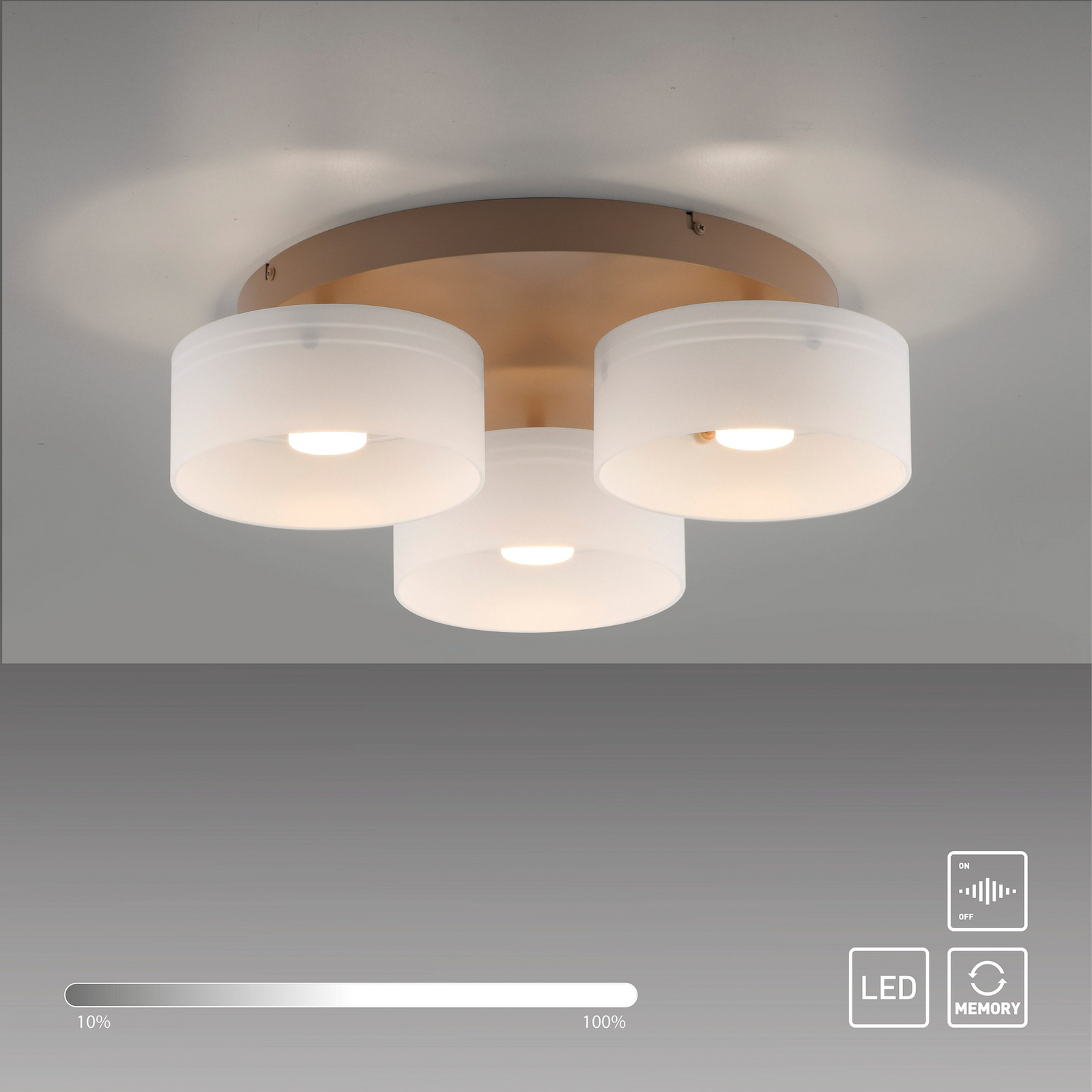 LED lubų šviestuvas „MARIKA“, smėlio spalvos/baltas, 40 cm, 3 lemputės, LED lubų šviestuvas „MARIKA“, smėlio spalvos/baltas, 40 cm, 3 lemputės,
