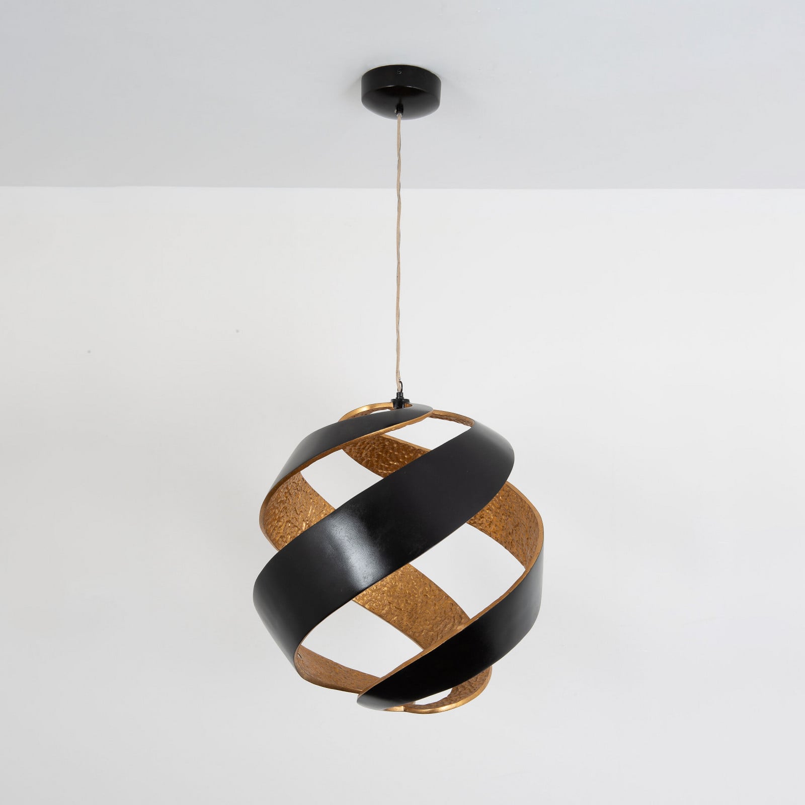 Holländer Lampă suspendată LED INFULUCE negru/auriu Ø 52 cm metal dimabil - Camera de zi / sufragerie - Modern - maro-negru-auriu