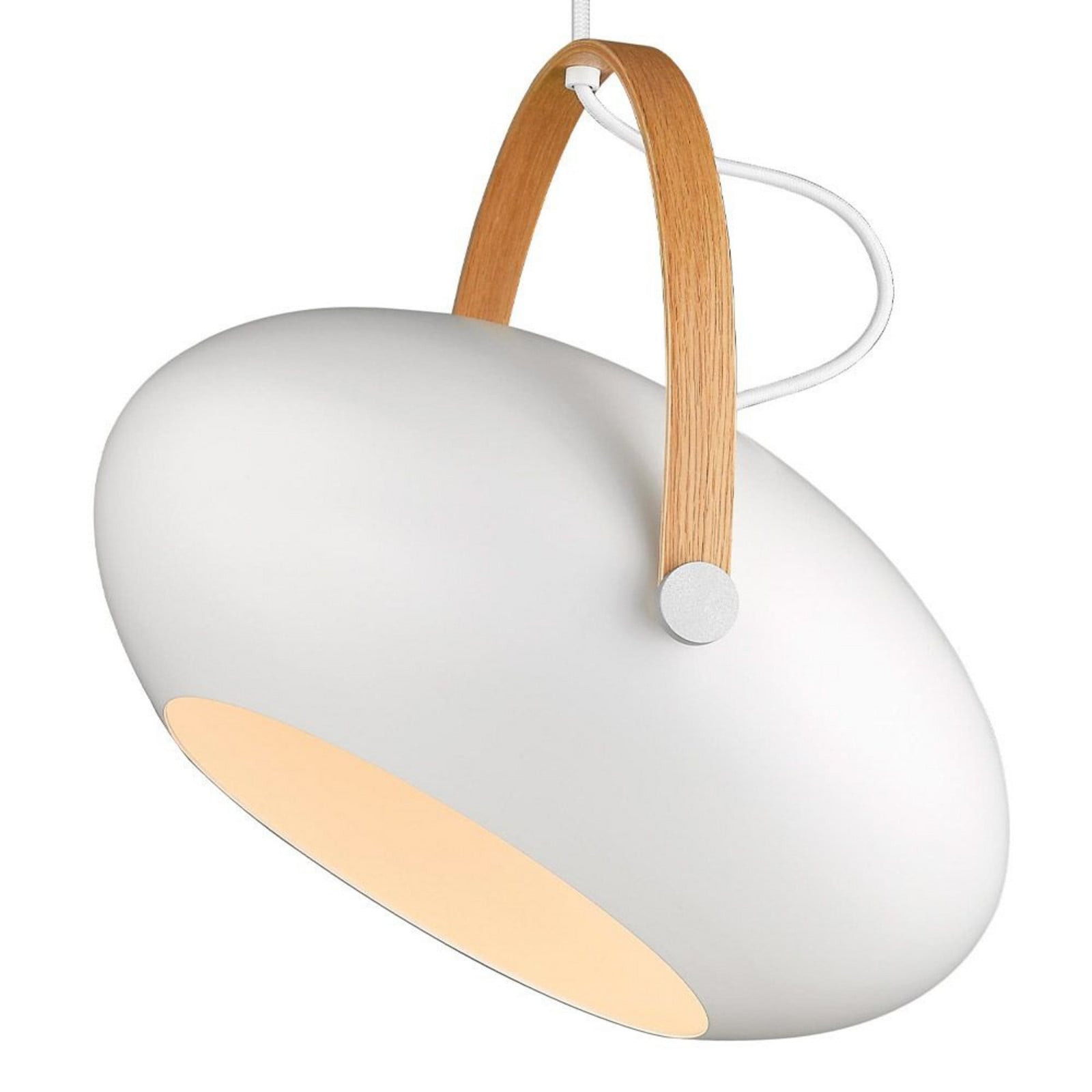 D.C Pendel Ø40 White/Oak Halo Design - Spisestue - Glas