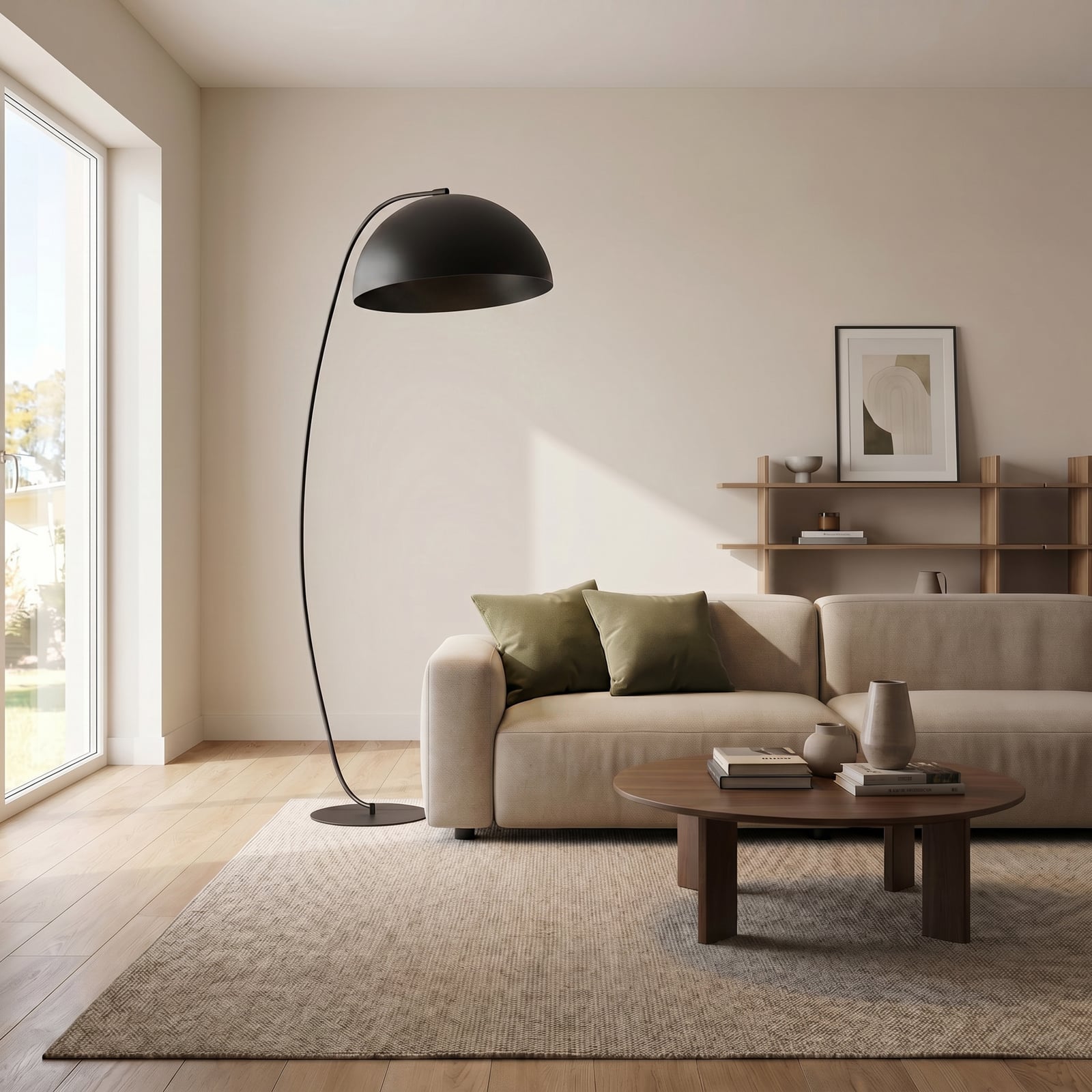 Stehlampe Arcos, schwarz, Höhe 150 cm, Metall