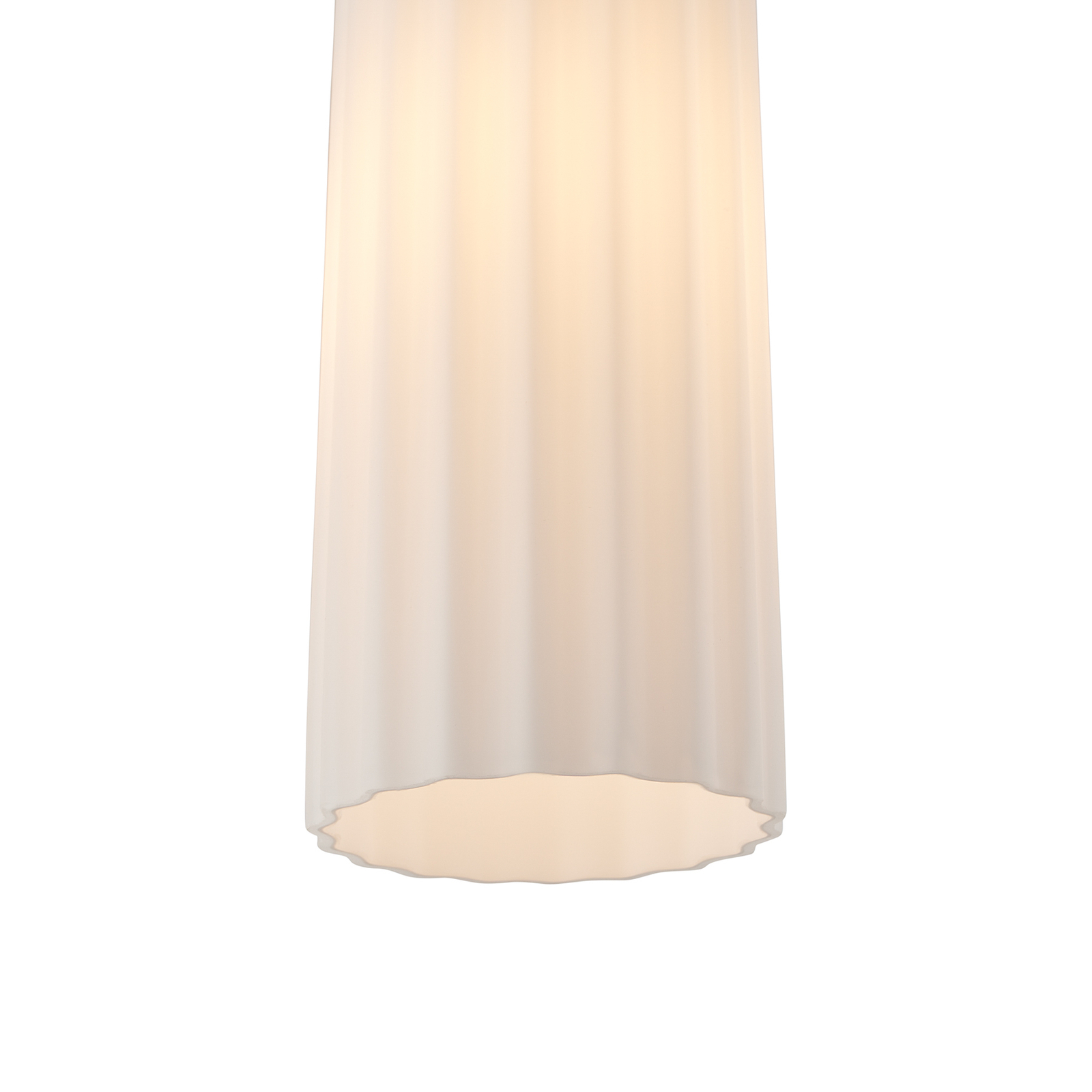 Hanglamp Miella, geribbeld glas, gesatineerd/wit