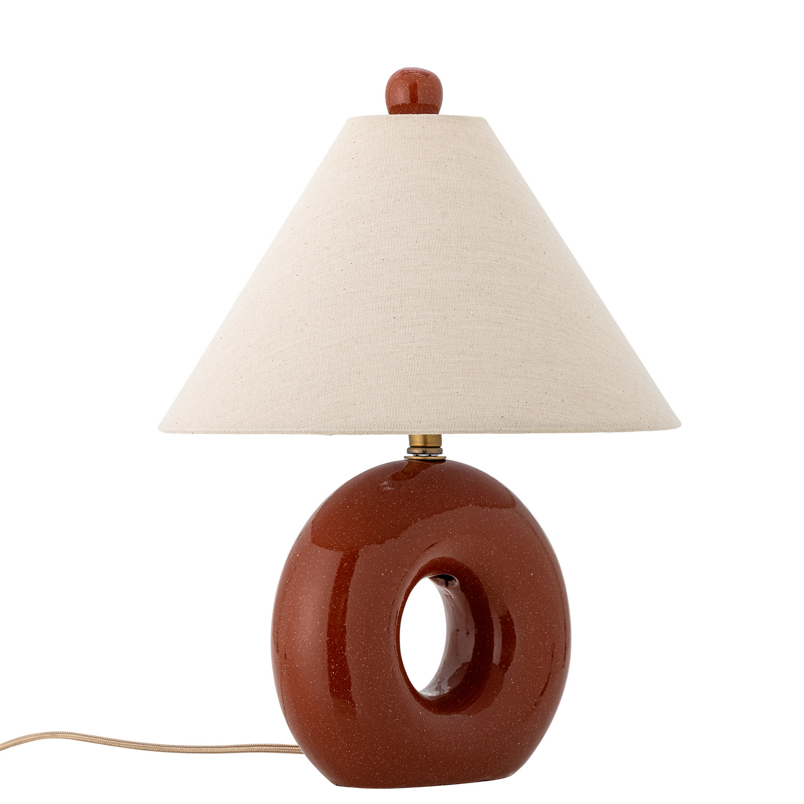 Lampada da tavolo Panja, rosso/crema, altezza 42 cm - Bloomingville