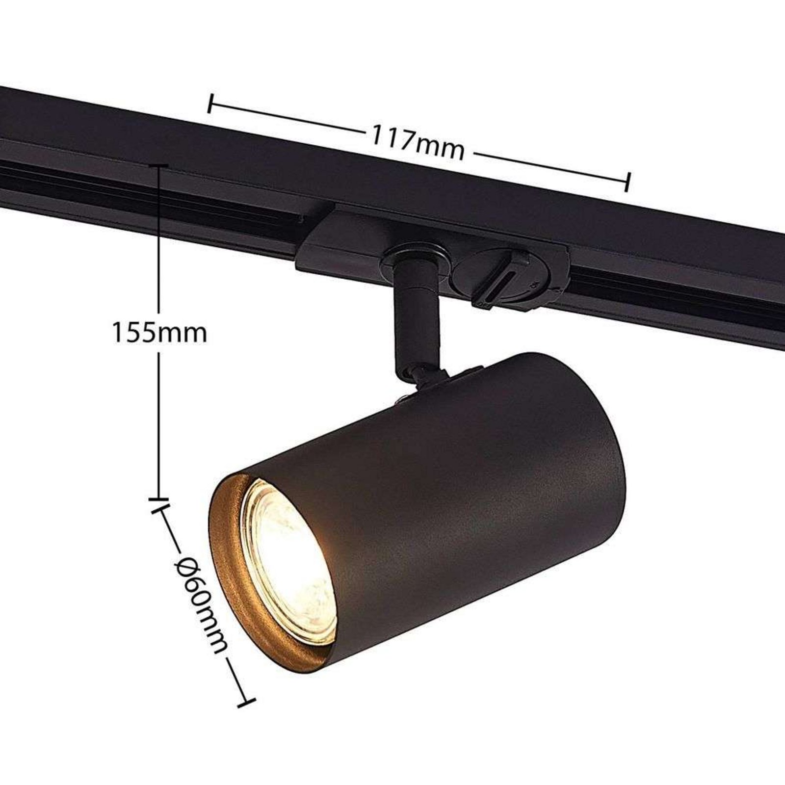 Linaro Trilho de luz GU10 Preto - Lindby