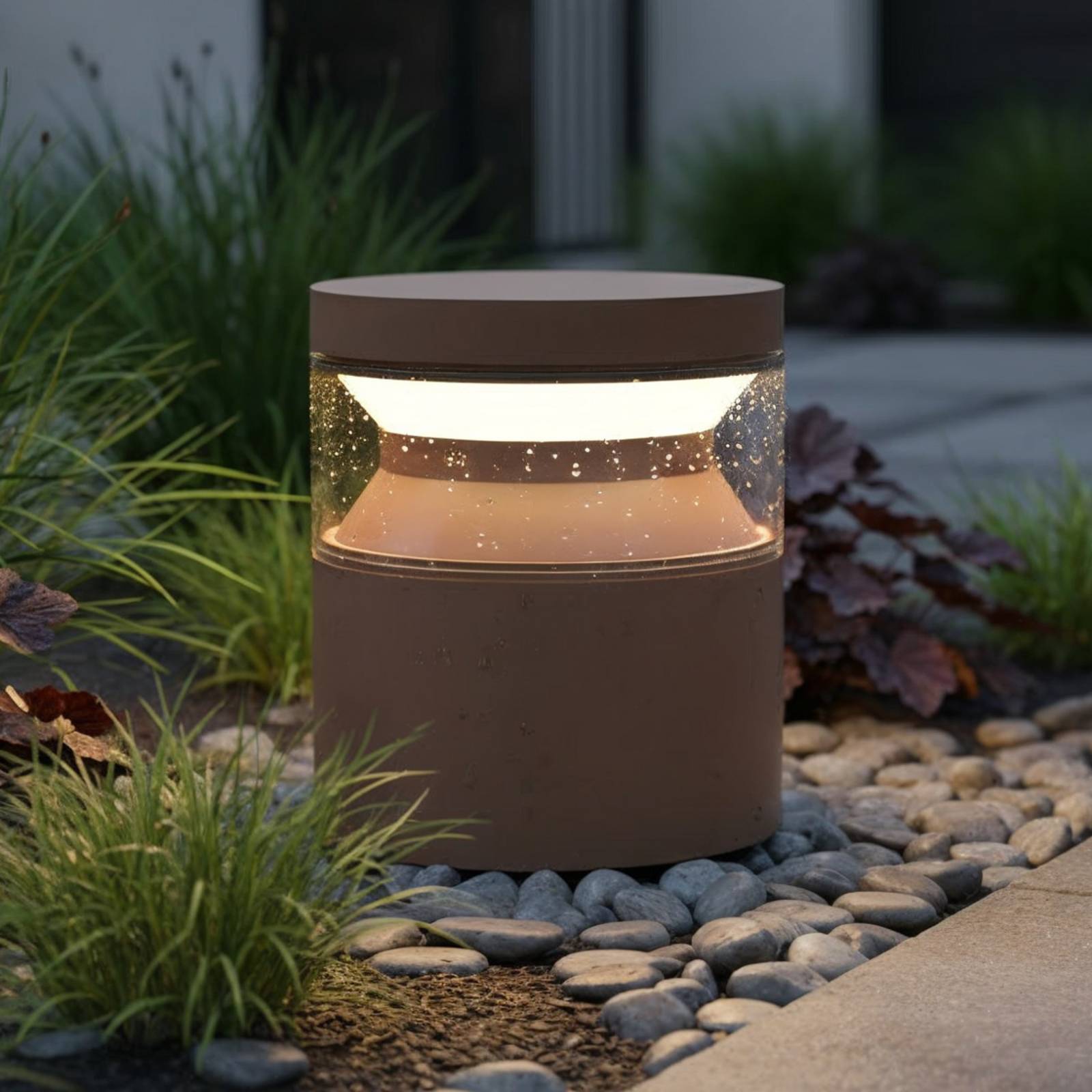 Ideallux Luminaire pour socle LED Ideal Lux Boeing, brun café, hauteur 15 cm