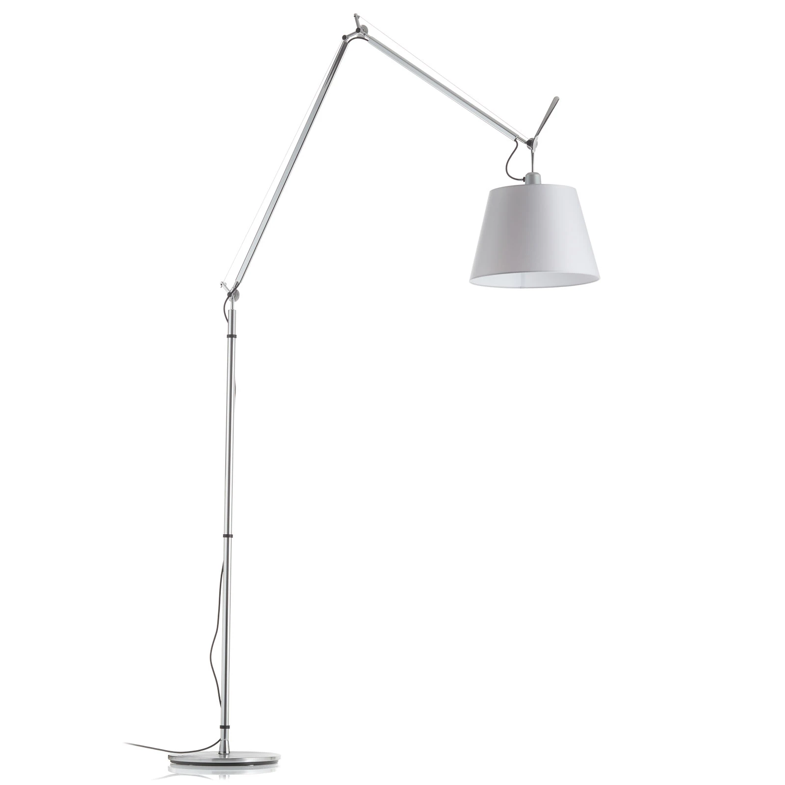 Artemide Stehleuchte Tolomeo Mega, grau/Alu/satin, dimmbar