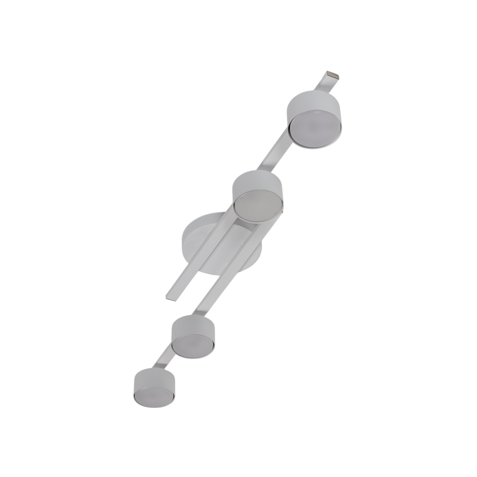 Fragment ceiling lamp, white, length 86 cm, metal, 4-bulb.