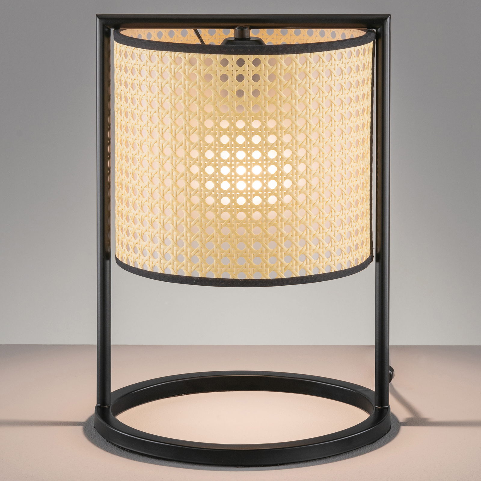 Fischer & Honsel Tyler table lamp in woven look, height 36 cm, for Living / Dining Room, plastic, metal, E27, 60 W, energy efficiency: A++, H: 36 cm