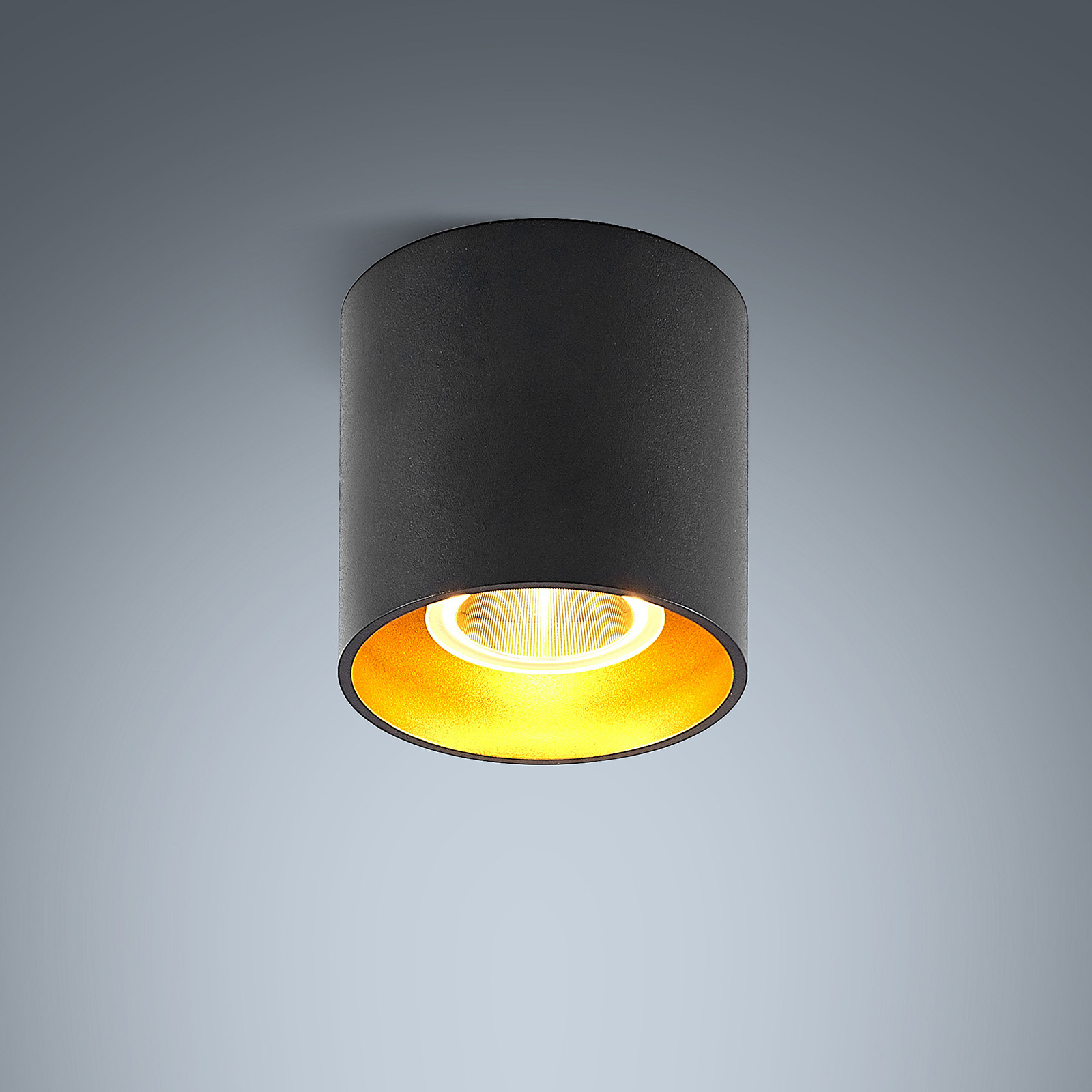 Arcchio Zaki LED-loftlampe, rund, sort