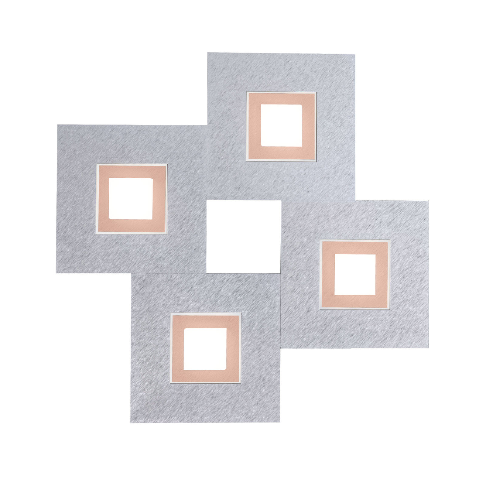 Grossmann GROSSMANN Karree 4-bulb 50x50 aluminium copper, for Living / Dining Room, aluminium, acrylic, 6.1 W, energy efficiency: A+, W: 50 cm, H: 50 cm