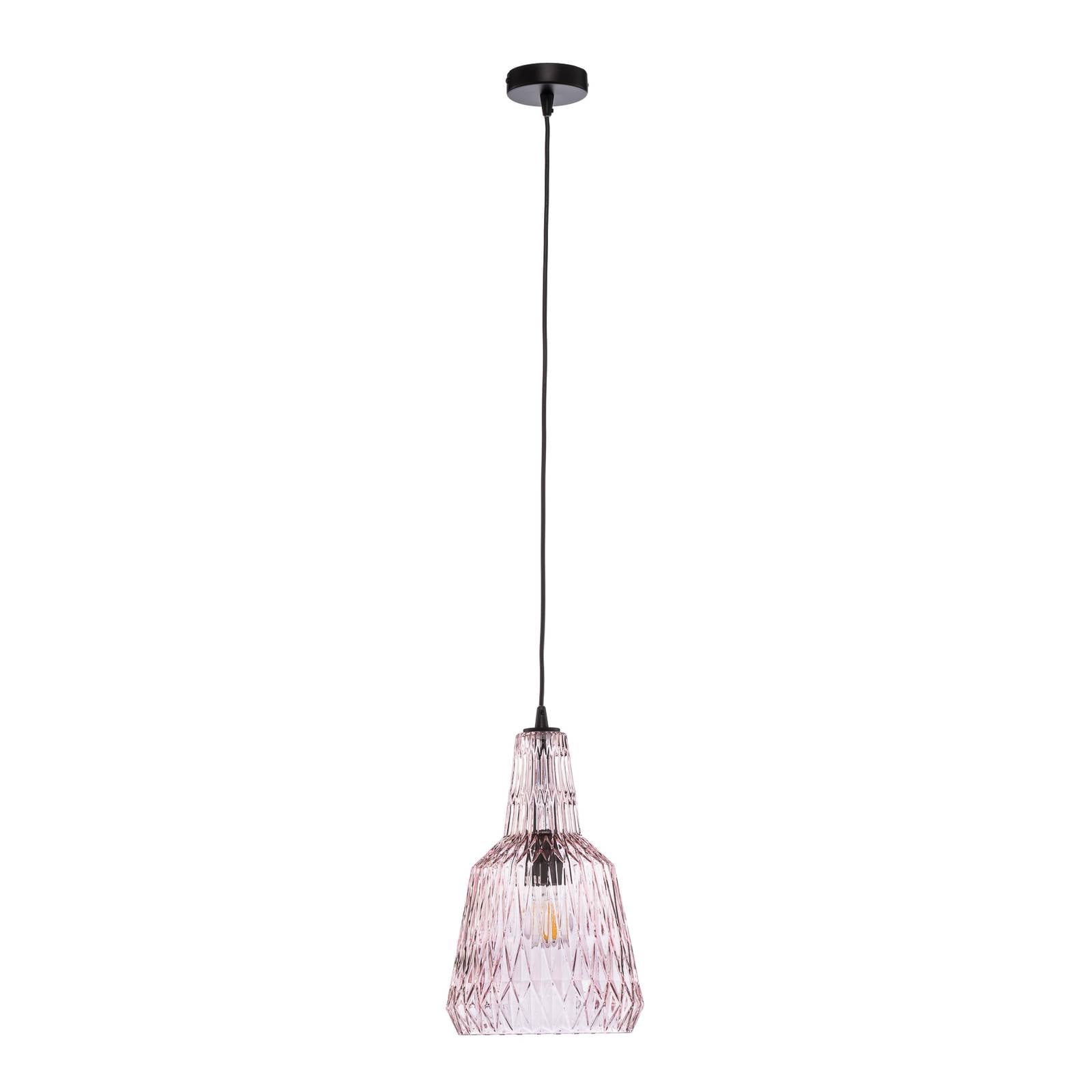 Lindby Hängeleuchte Belarion, pink, 1-flg., Glas, Ø 23 cm