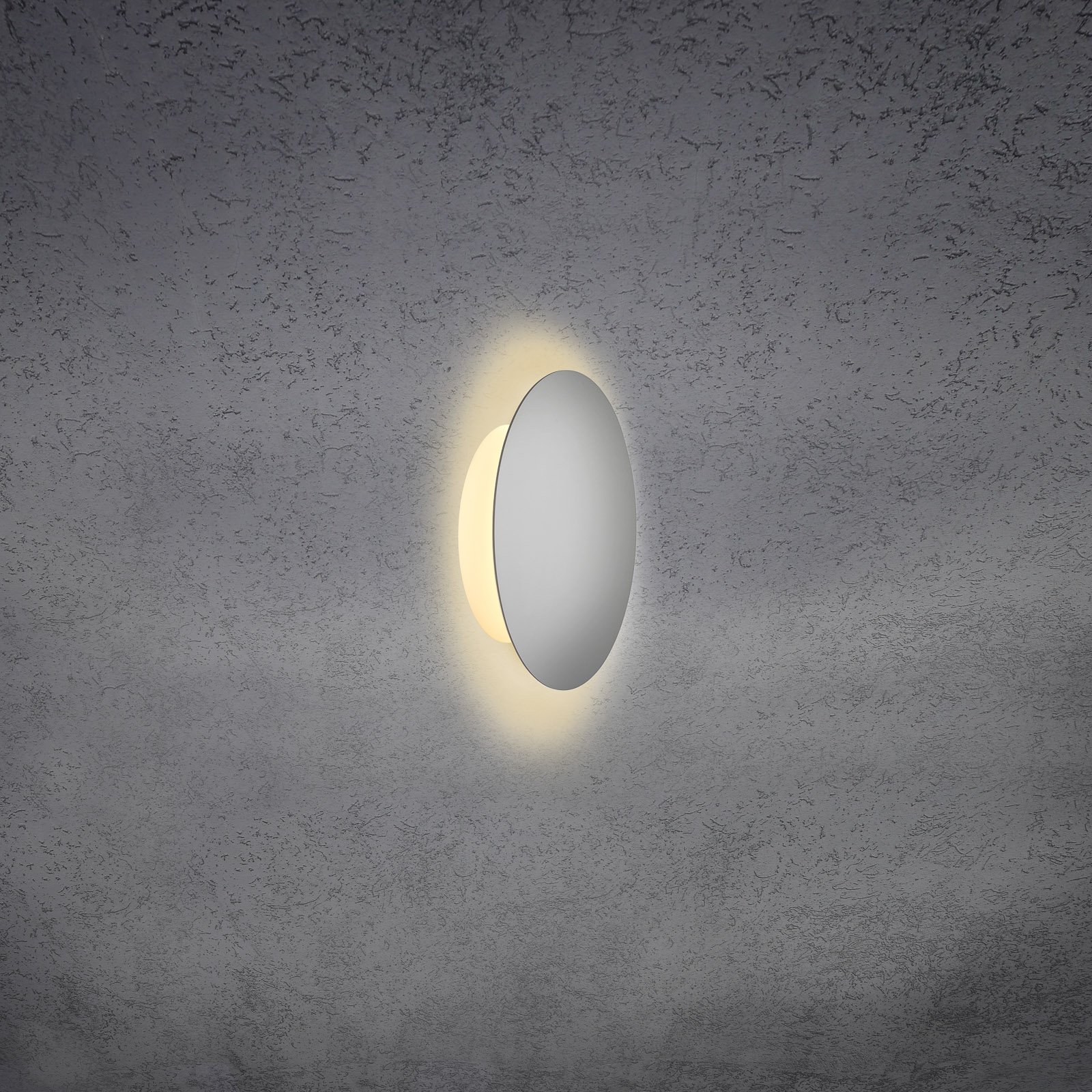 Escale Blade LED wall light, matt silver, Ø 18 cm