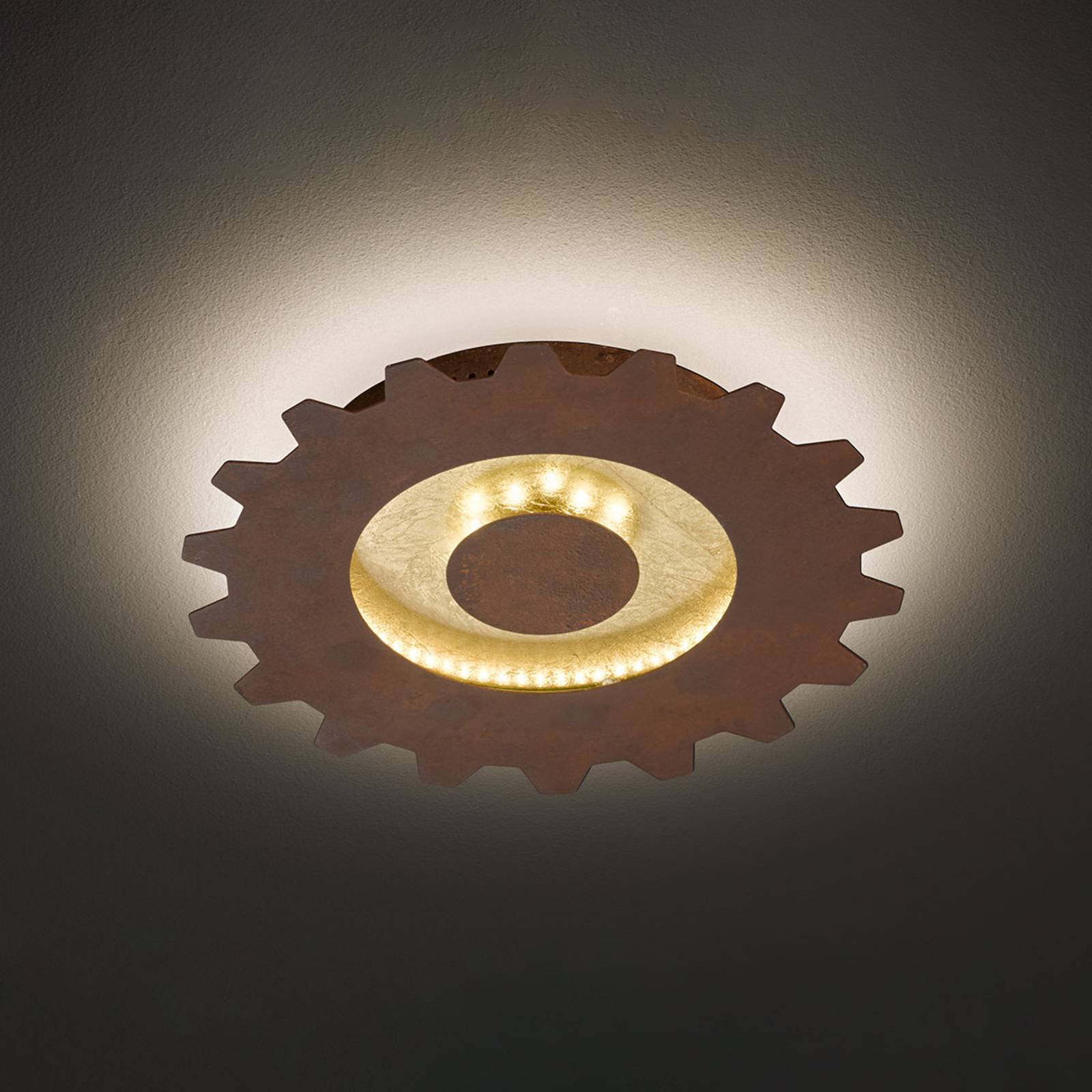 Wofi Plafonnier LED Leif en roue dentée Ø 30 cm