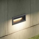 Lucande LED-vægindbygningslampe Jaano, antracit, aluminium, IP65