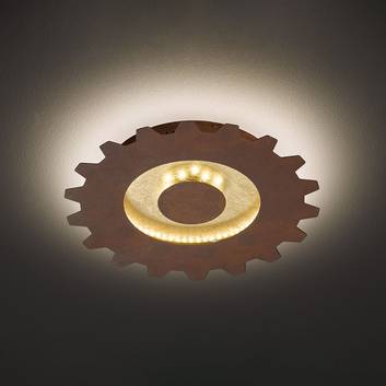LED plafondlamp Leif in tandwiellook, Ø 30 cm