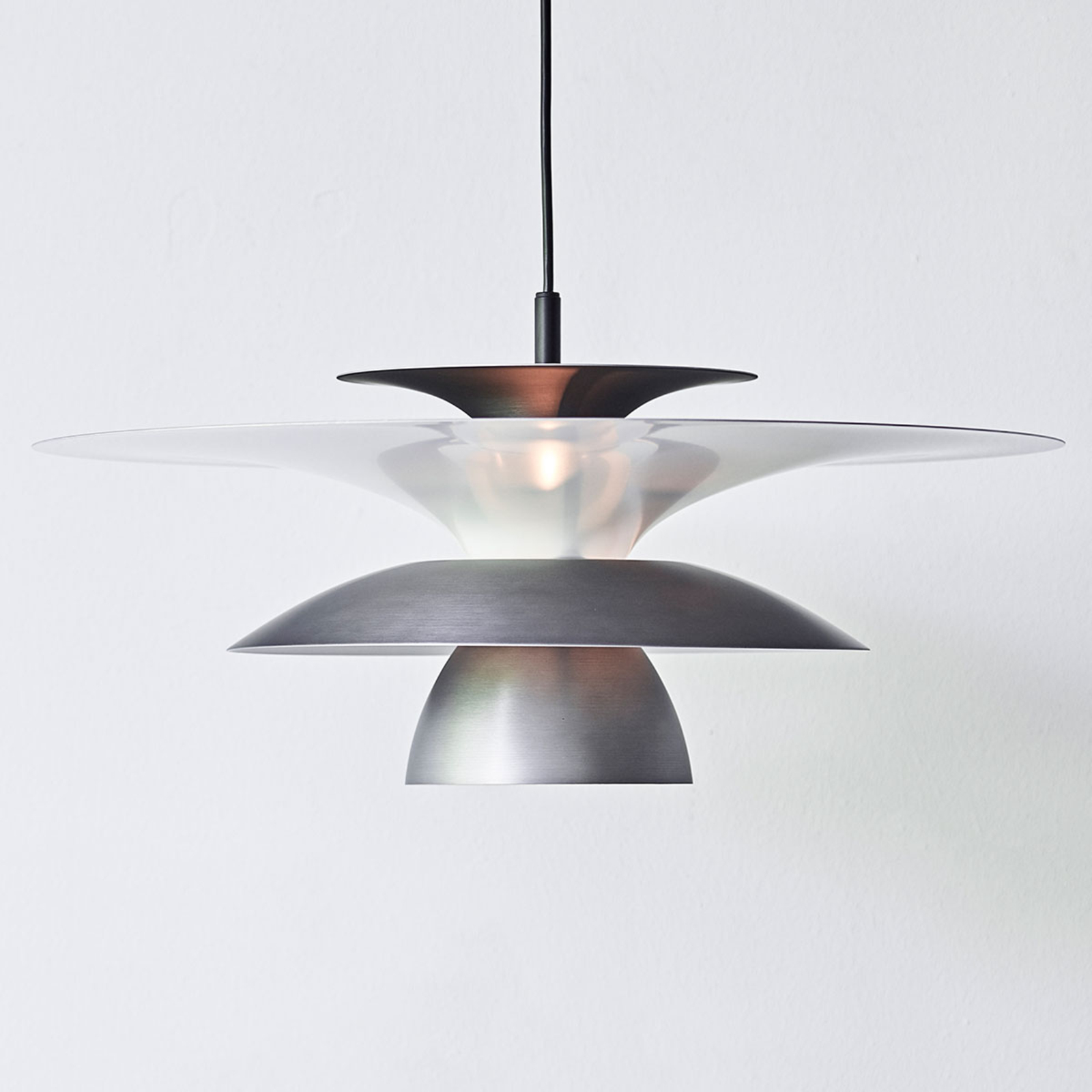 BELID Picasso LED pendant light 1-bulb 38 cm grey oxide, for Living / Dining Room, metal, G9, 4 W, energy efficiency: A+, H: 16.5 cm