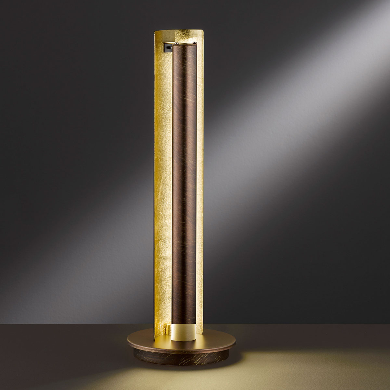Wofi Lyon LED table lamp with golden accents, for Living / Dining Room, metal, plastic, 13 W, energy efficiency: A+, H: 47.5 cm