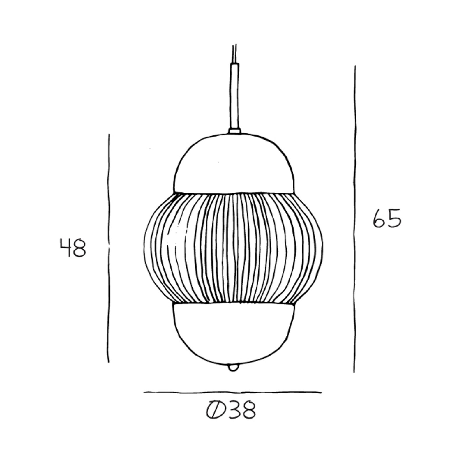 Shahin XL viseća svjetiljka, Ø 38 cm, 5 svjetiljki, bijela/prozirna, staklo