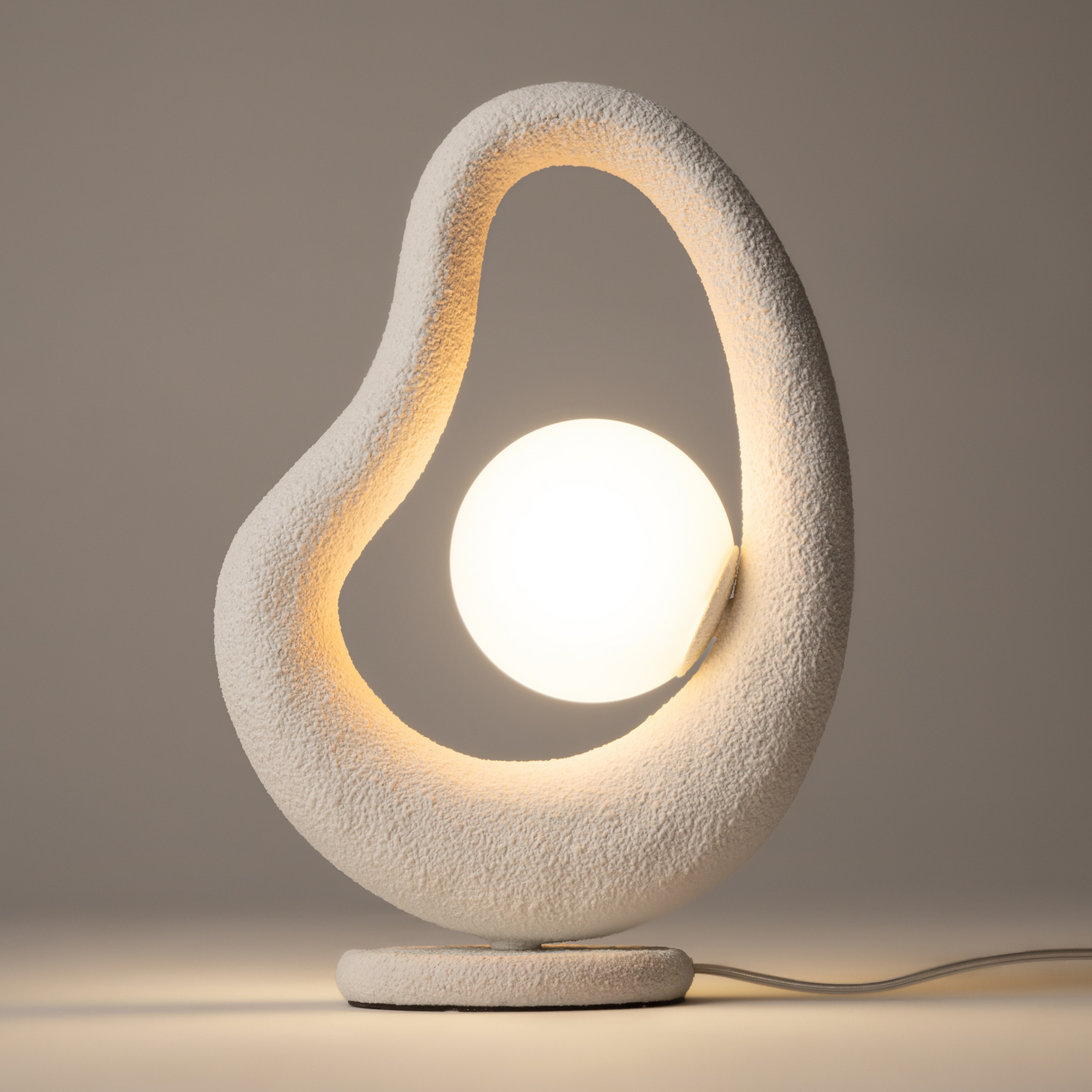 Maytoni Lampada da tavolo LED Opus, bianco, metallo/vetro, altezza 38 cm