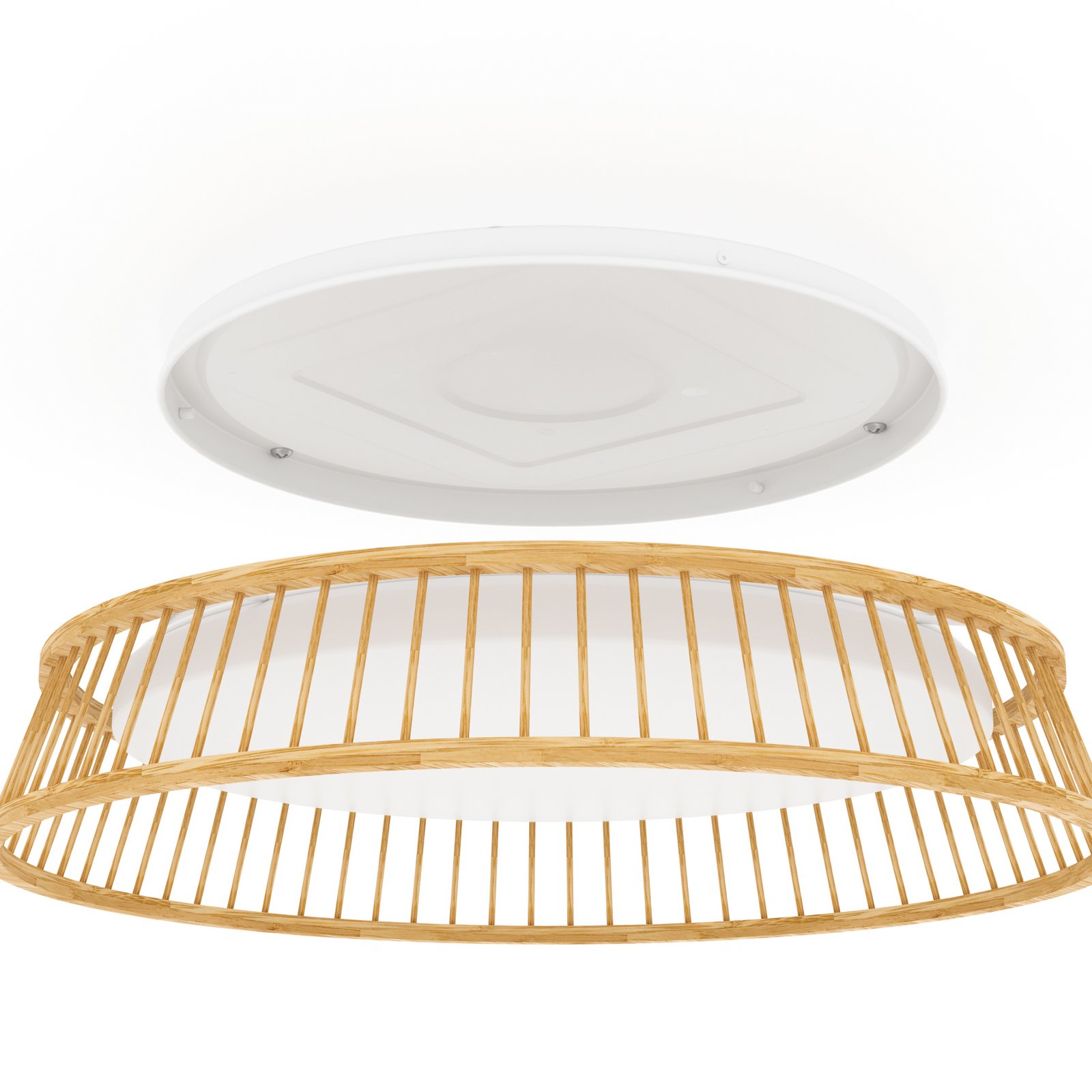 Candeeiro de teto EGLO LED Luppineria em vime Ø45cm